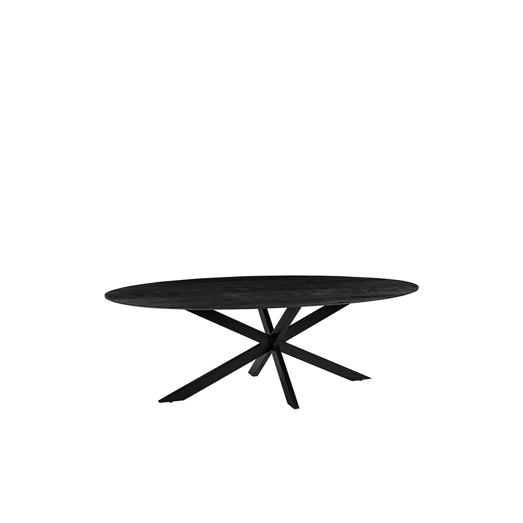 Eetkamertafel James - Zwart - Mangohout - LABEL51