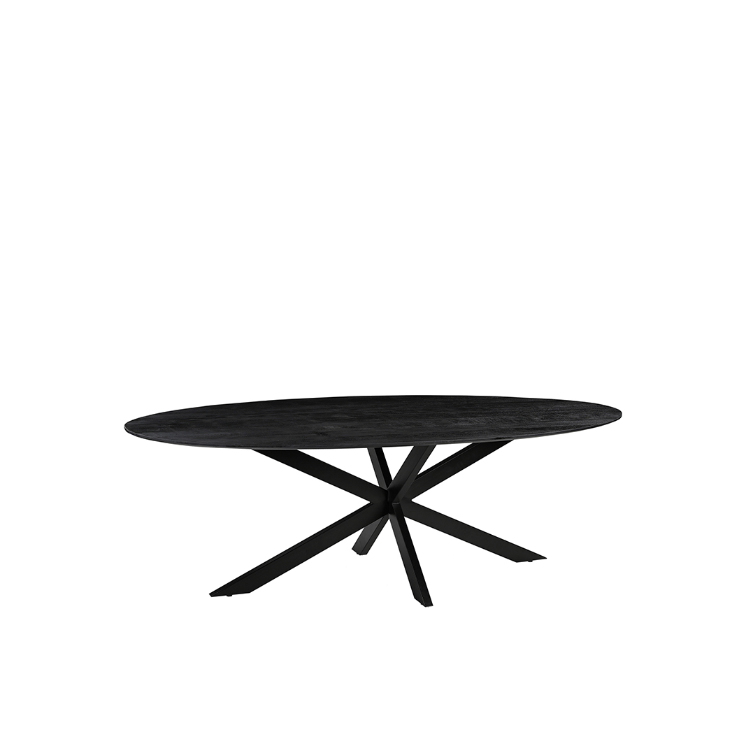 Eetkamertafel James - Zwart - Mangohout - LABEL51