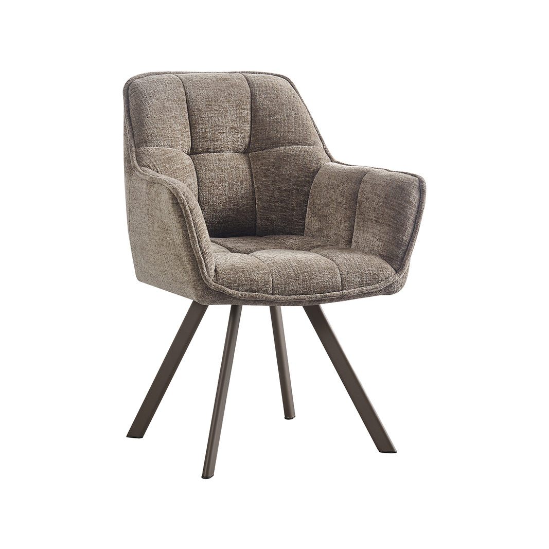 Eetkamerstoel Riley - Taupe - Geweven - LABEL51