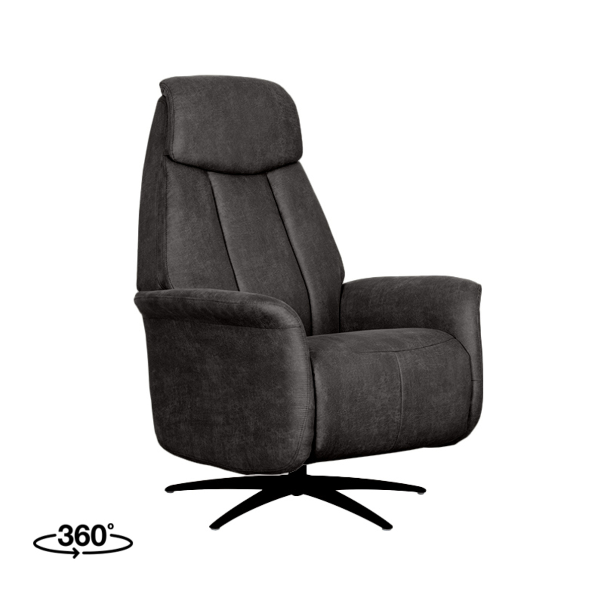 Fauteuil Oslo - Elektrisch - Antraciet - Kunstleder - Modern - LABEL51