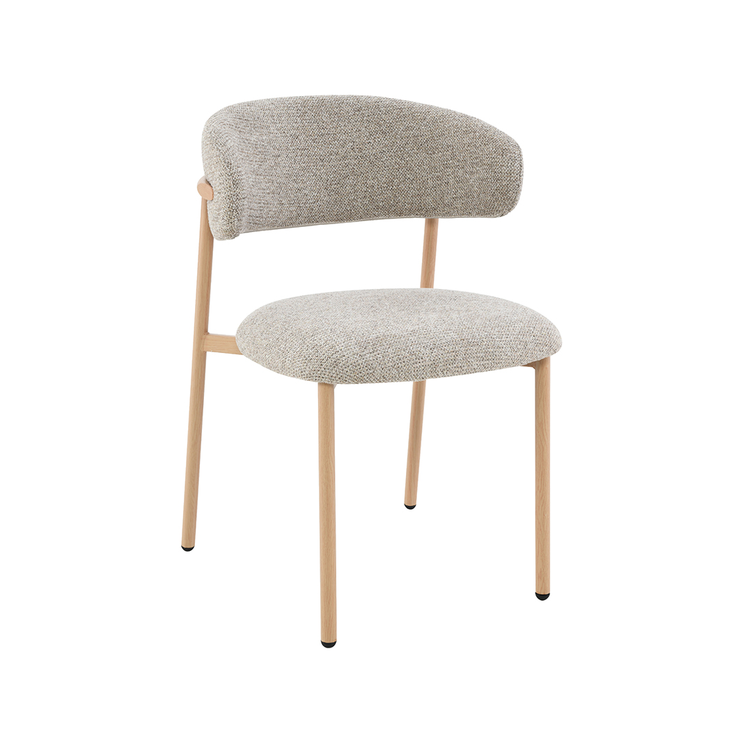 Eetkamerstoel Kaito - Beige - Geweven - LABEL51