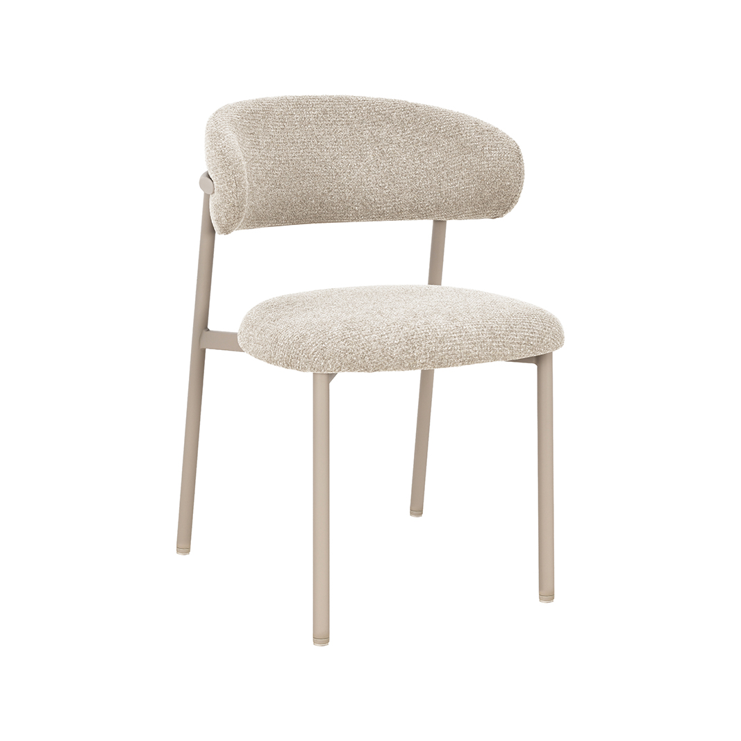 Eetkamerstoel Kaito - Beige - Geweven - LABEL51