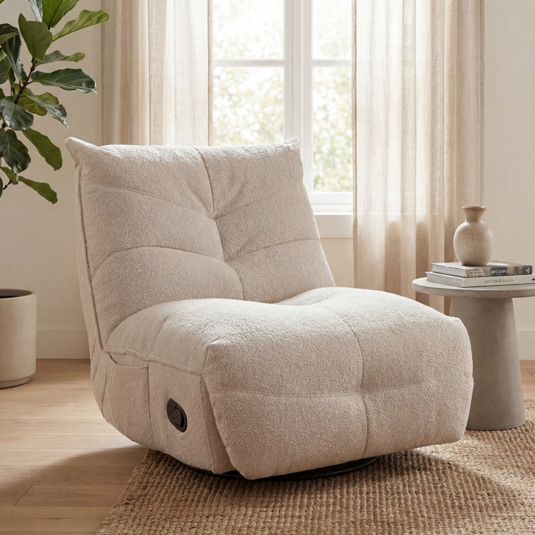Fauteuil Heaven - Zonder armleuning - Naturel Beige - Boucle - Japandi - DOK 2 Exclusive