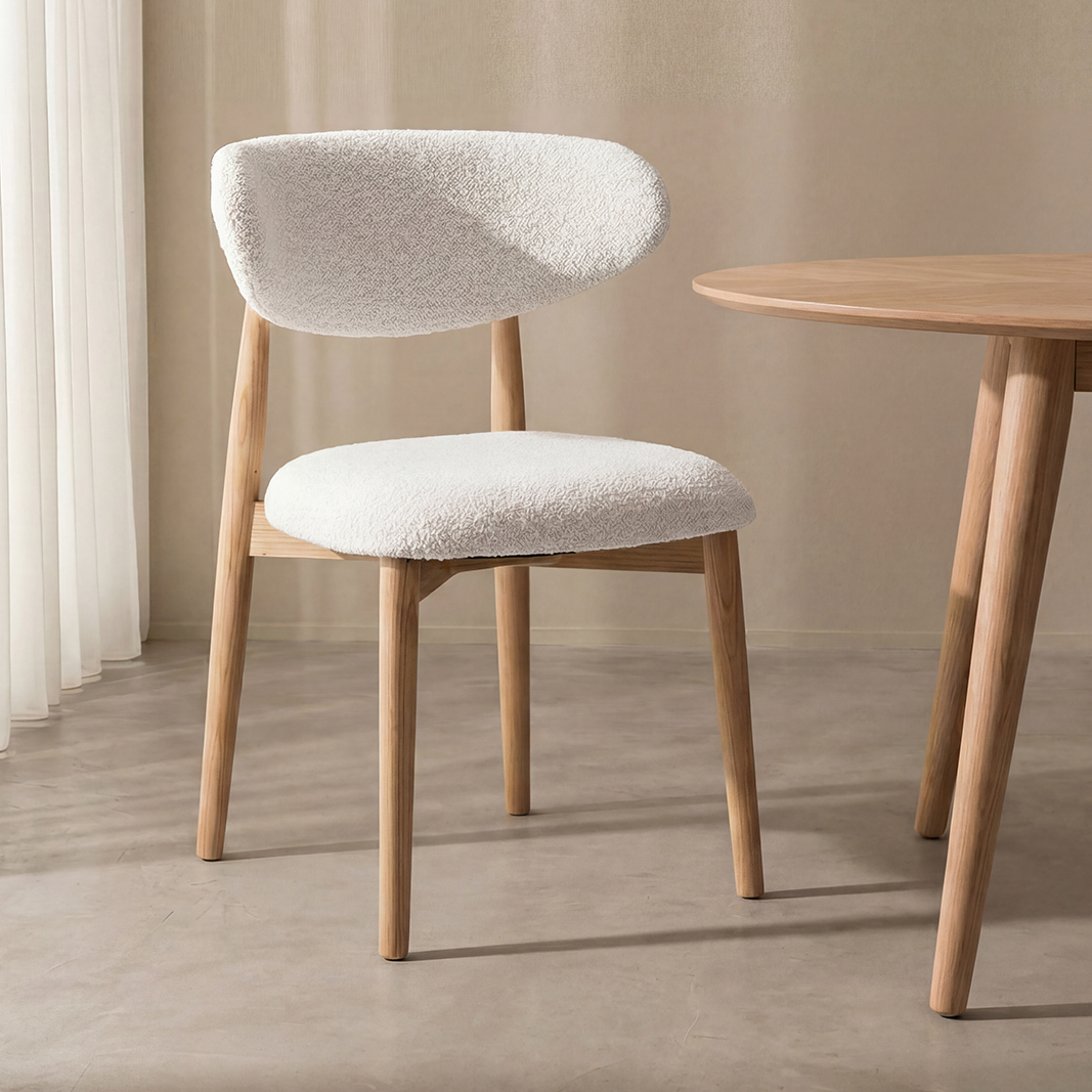 Eetkamerstoel Kyoto - Zonder armleuning - Naturel Beige - Geweven - Japandi - LABEL51