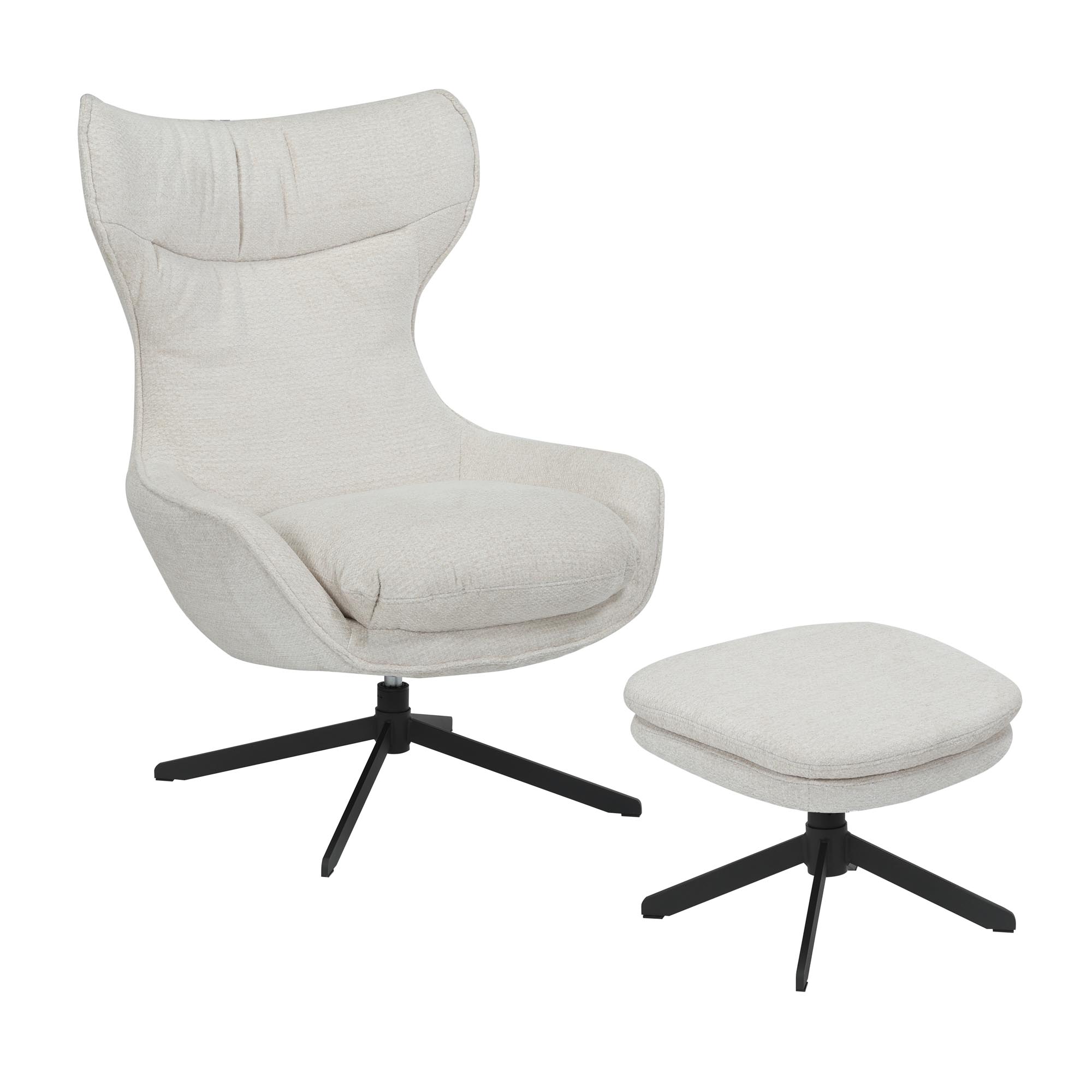 Fauteuil Olivia - Zonder armleuning - Wit - Geweven - Japandi - Starfurn
