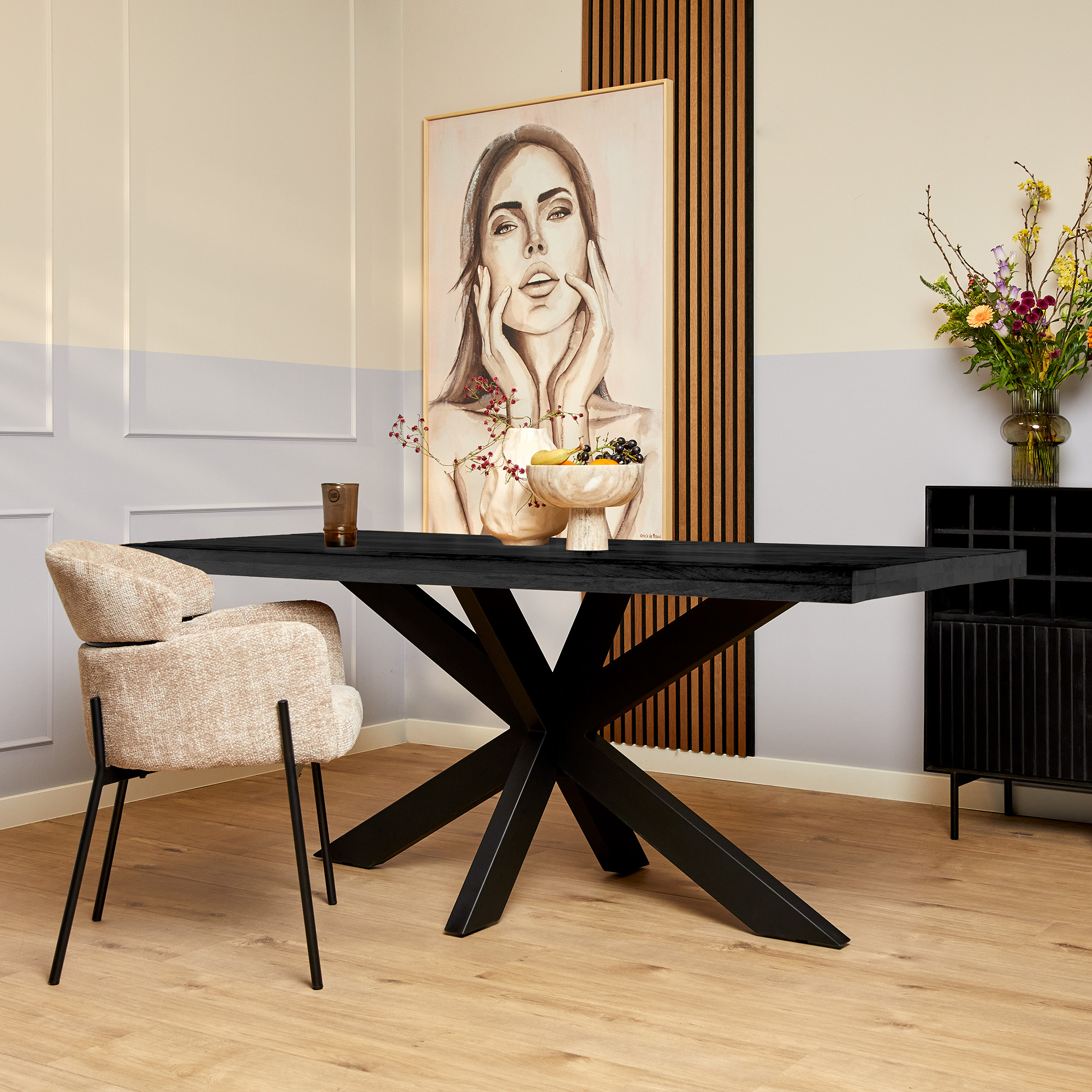 Eetkamertafel Denver - Zwart - - Starfurn