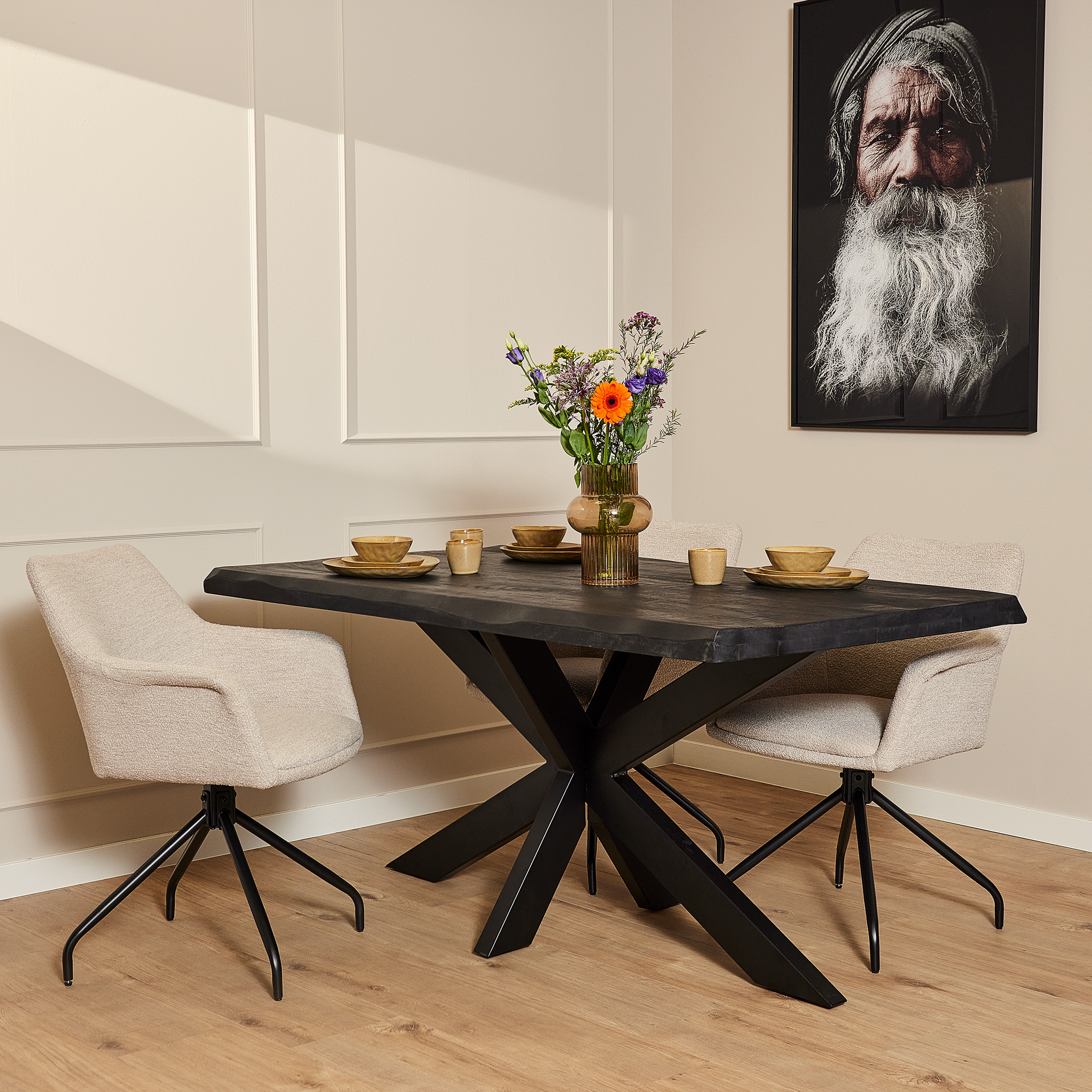 Eetkamertafel Boston - Zwart - - Starfurn