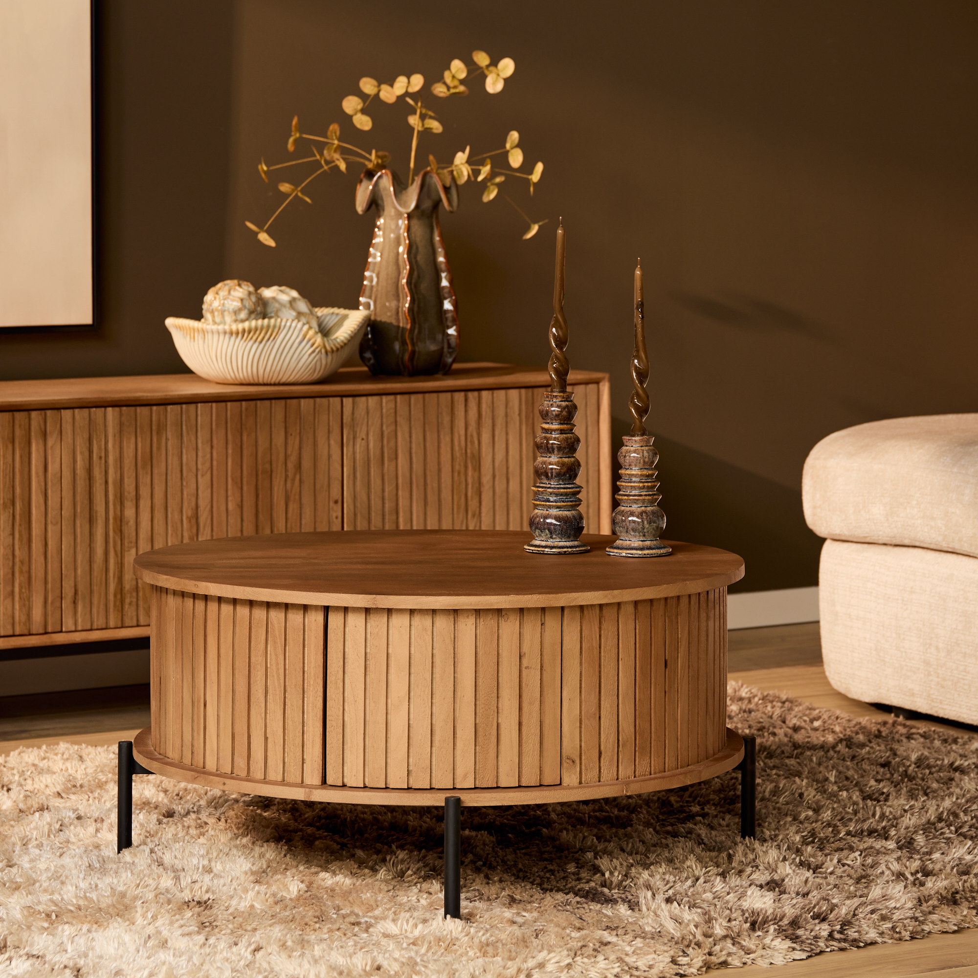 Salontafel Madison - 80x80x40 - Naturel - - Starfurn
