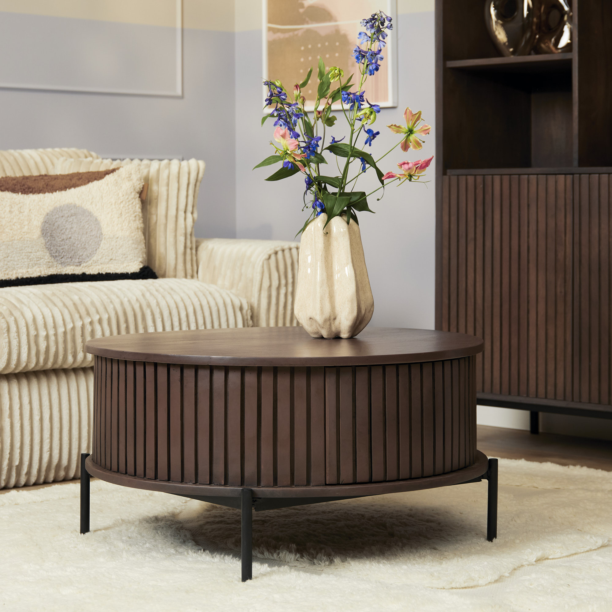 Salontafel Madison - 80x80x40 - Bruin | Zwart - - Starfurn