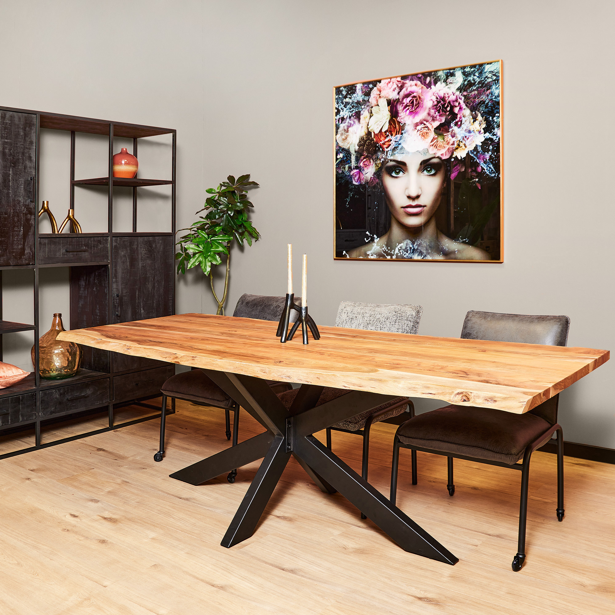 Eetkamertafel Live Edge - Naturel - - Starfurn