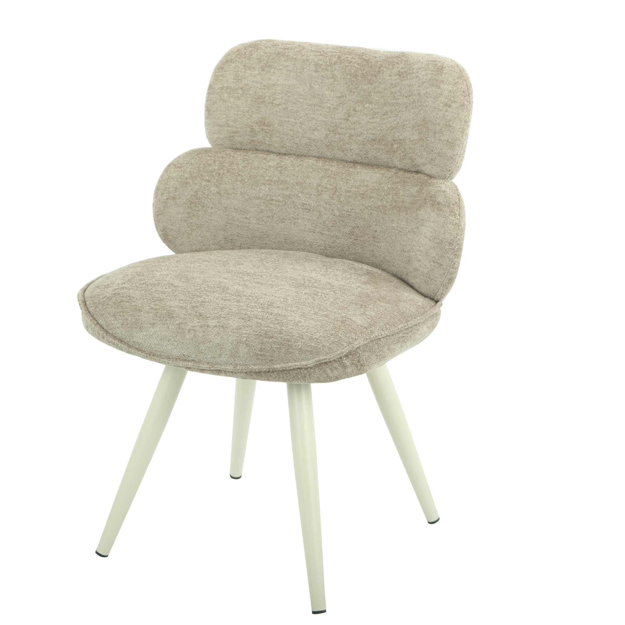 Eetkamerstoel Abby - Zonder armleuning - Taupe - Chenille - Starfurn