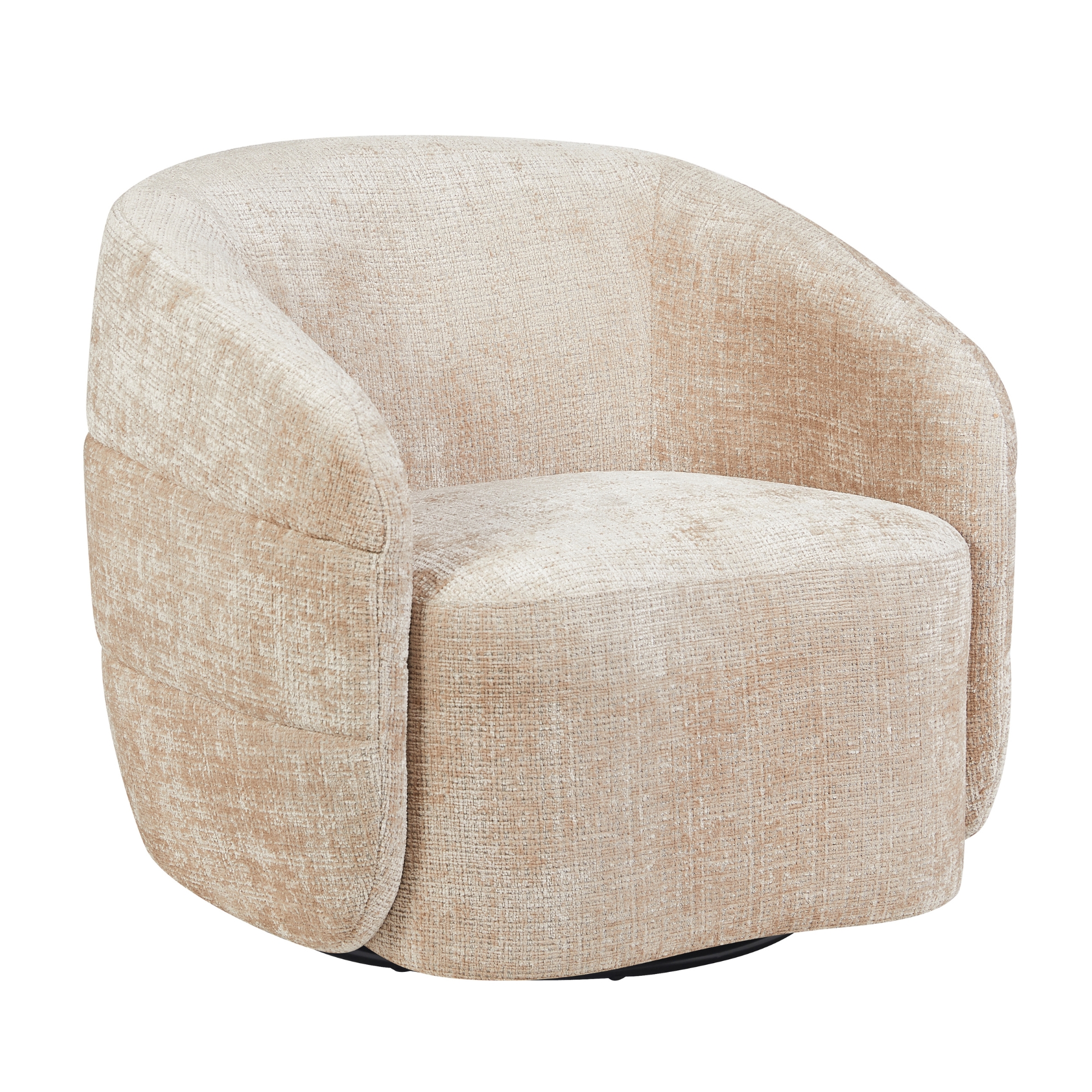 Fauteuil Yara - Zonder armleuning - Beige - Chenille - Japandi - Starfurn