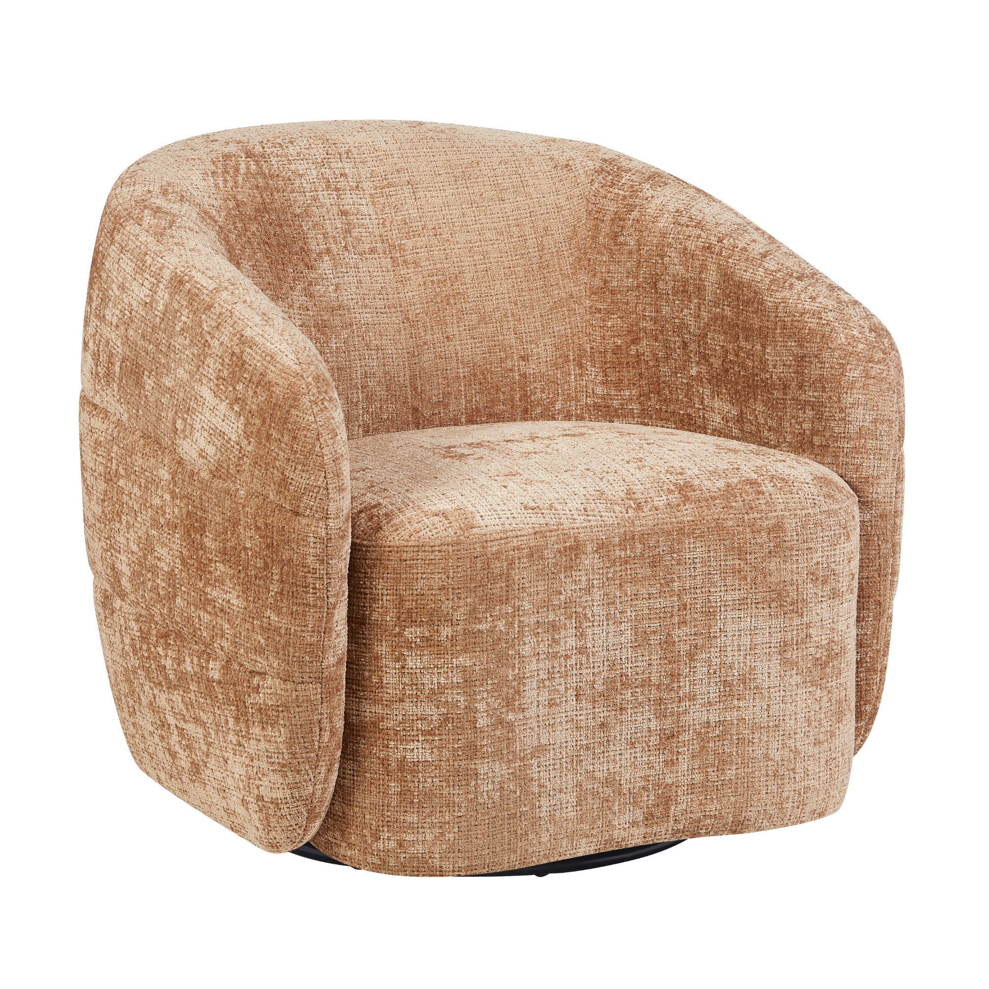Fauteuil Yara - Zonder armleuning - Bruin - Chenille - Japandi - Starfurn