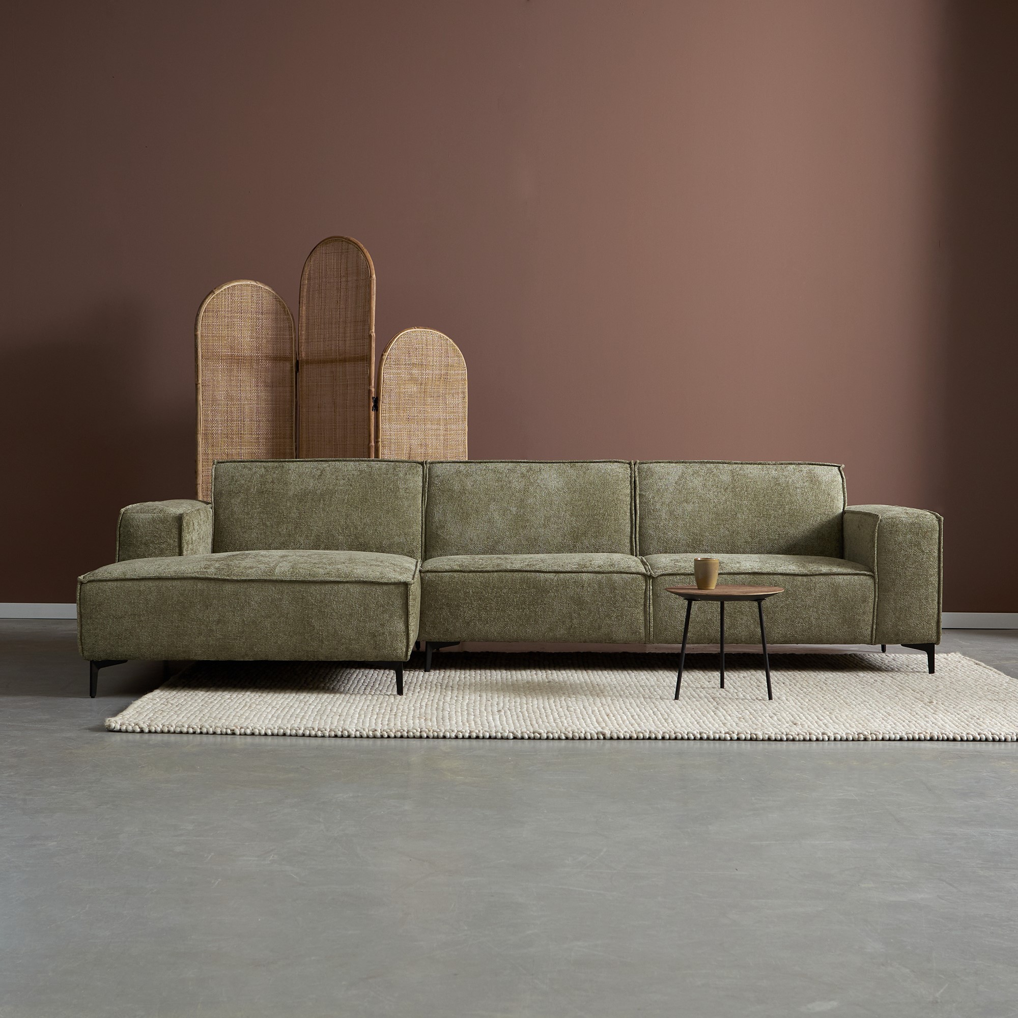 Hoekbank RIVER - Loungebank Links - Hunter - Chenille - Pepp Interiors
