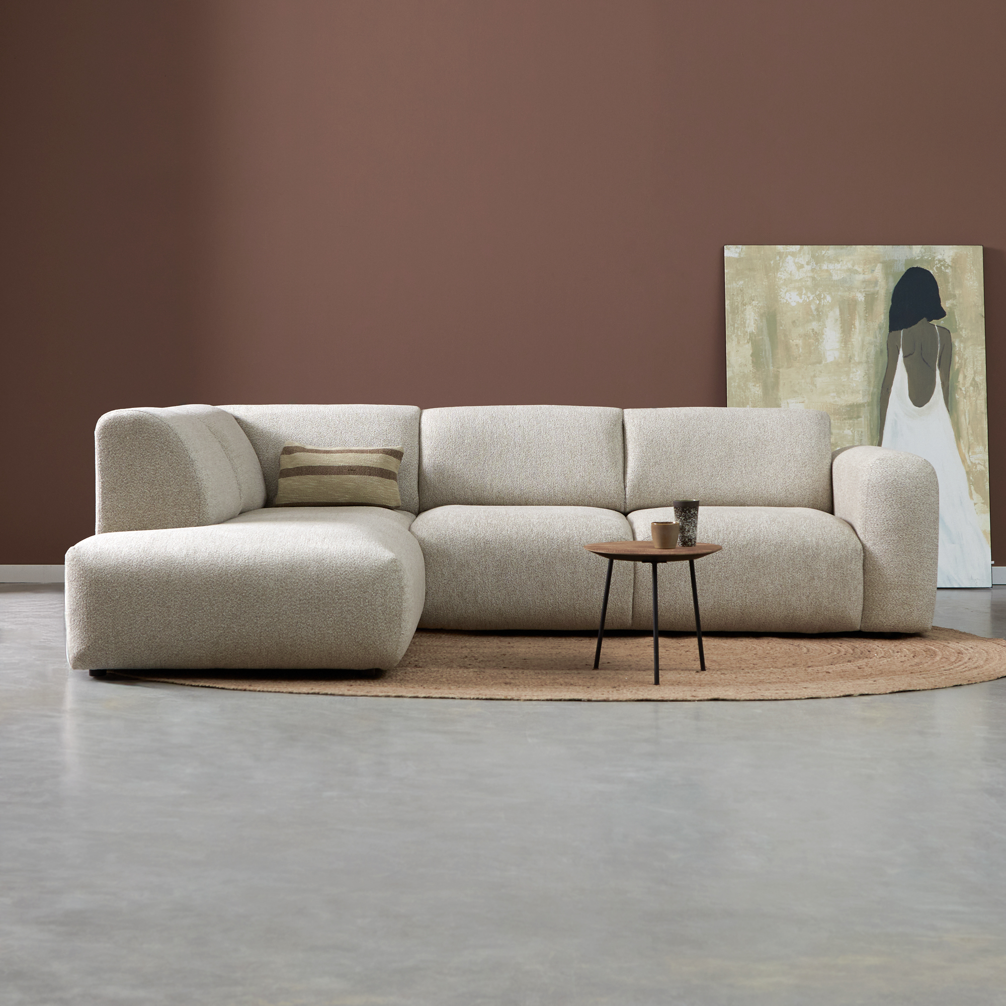 Hoekbank SOUL - Hoekbank Links - Bruin - Geweven - Pepp Interiors