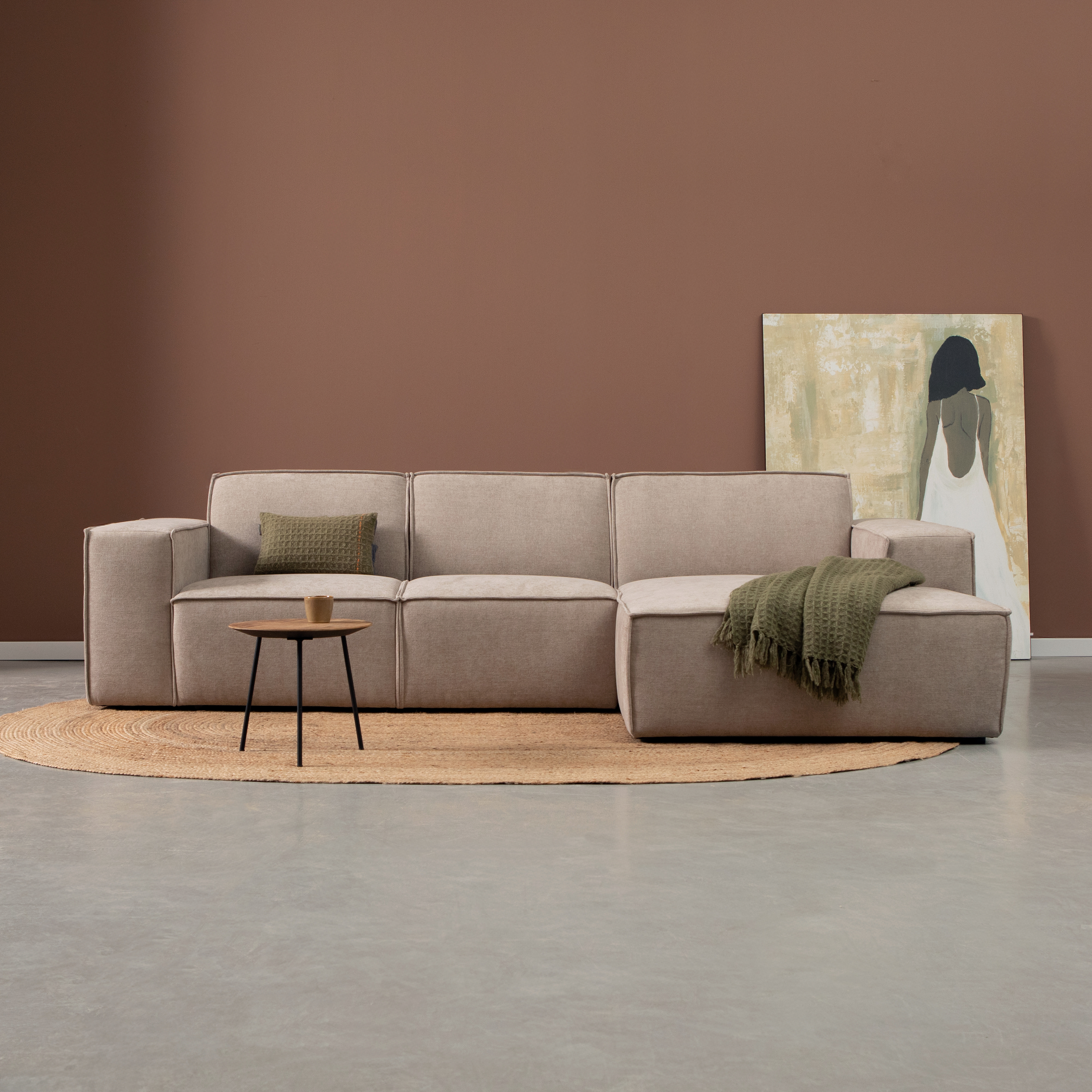 Hoekbank PLAY - Loungebank Rechts - Beige - Linnen - Pepp Interiors