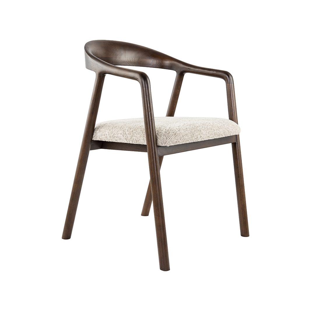 Eetkamerstoel Lone - Zonder armleuning - Beige - Geweven - Japandi - LABEL51