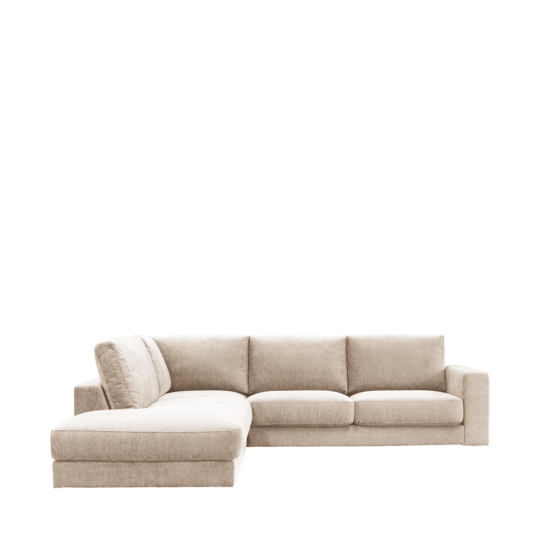 Hoekbank Valero - Links Voorstaand - Naturel Beige - Chenille - LABEL51