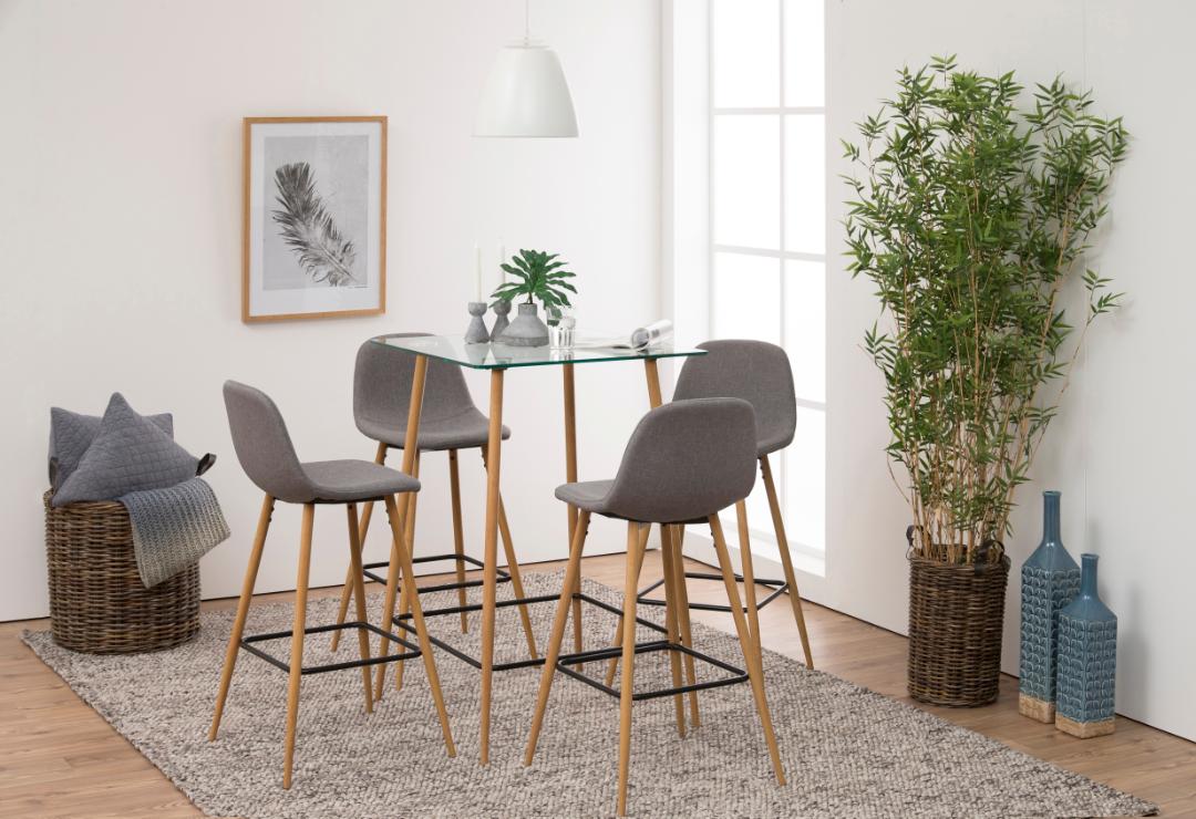 Barkruk Willow - Zonder armleuning - 2-Pack - Lichtgrijs - Stof - Japandi - DOK 2 Essentials
