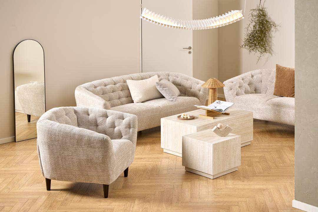 Fauteuil Romy - Zonder armleuning - Beige - Stof - DOK 2 Essentials