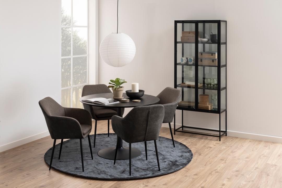Vitrinekasten Sean - Zwart - Melamine - DOK 2 Essentials