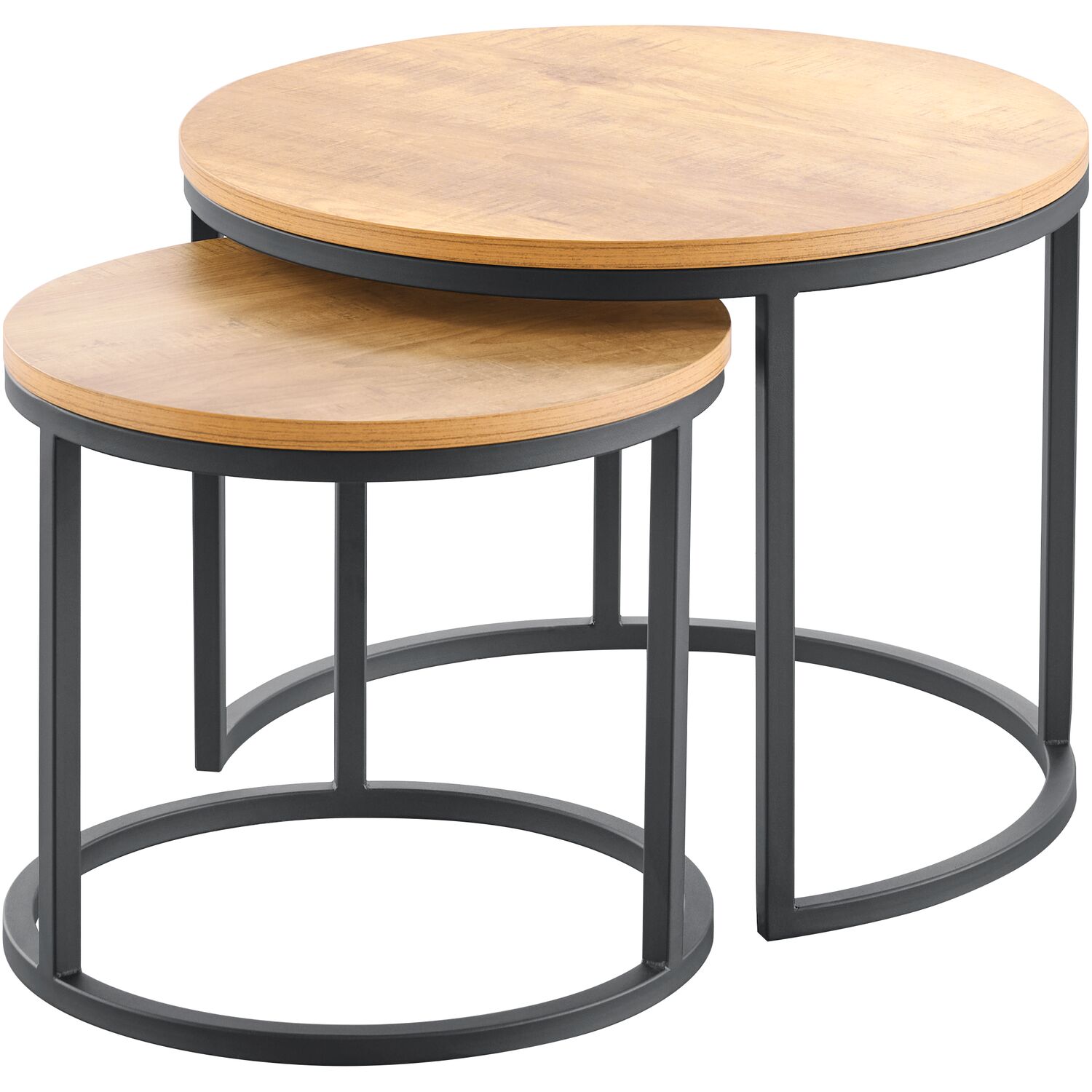 Salontafel Budrio bijzet-/salontafel - Mango - Naturel Royal Boucle | Zwart Metaal - Profijt Meubel