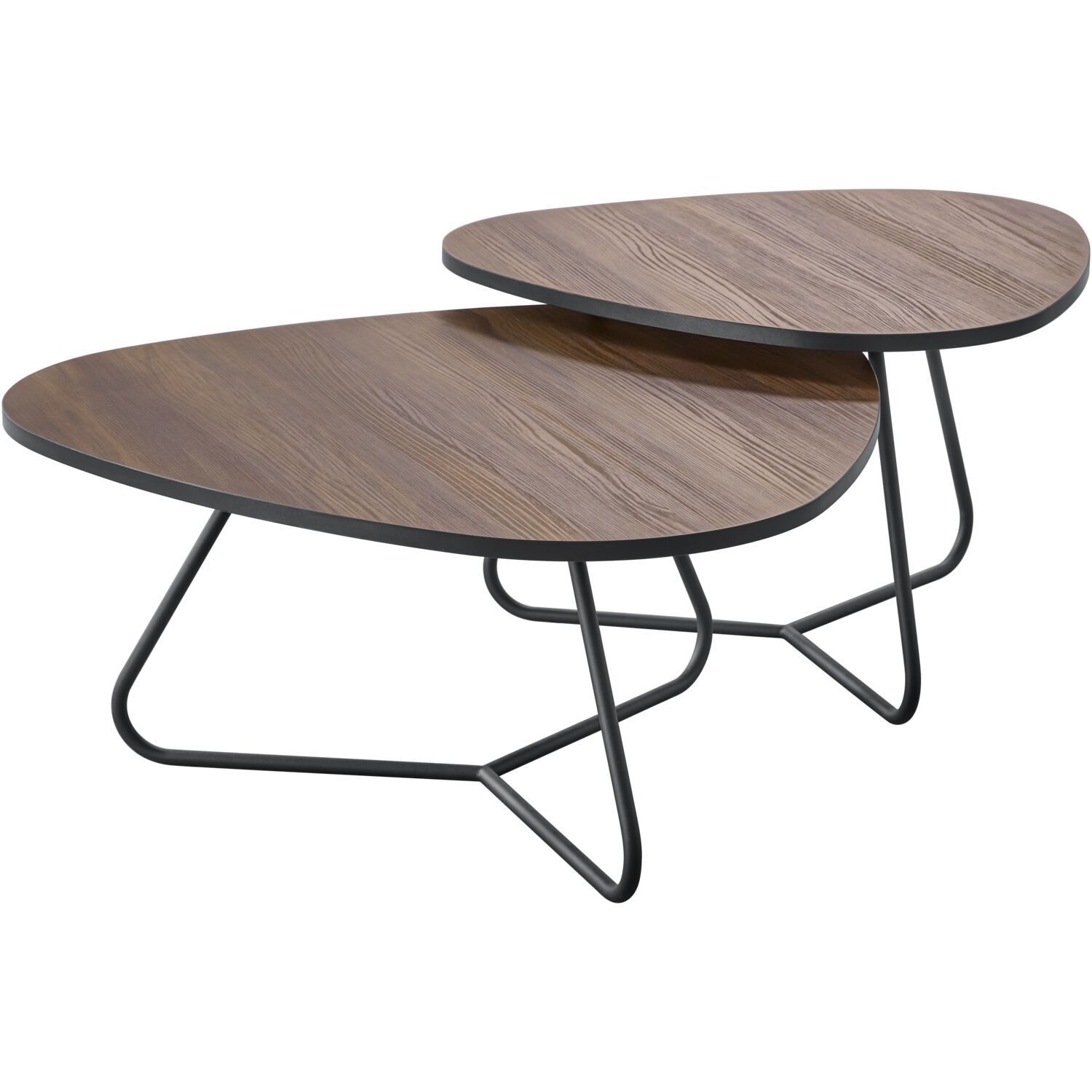 Salontafel Budrio bijzet-/salontafel - Ristretto - Naturel Royal Boucle | Zwart Metaal - Profijt Meubel
