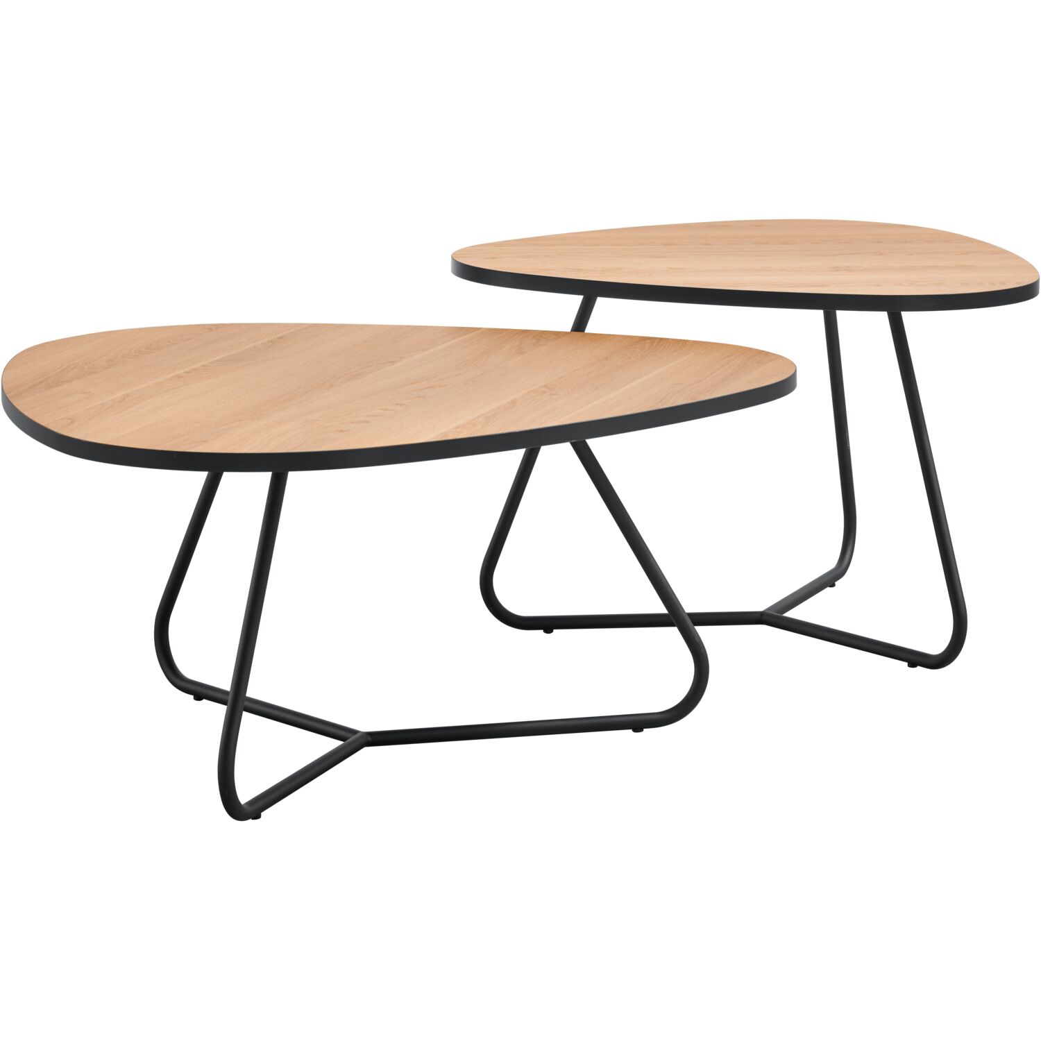 Salontafel Budrio bijzet-/salontafel - Ristretto - Naturel Royal Boucle | Zwart Metaal - Profijt Meubel