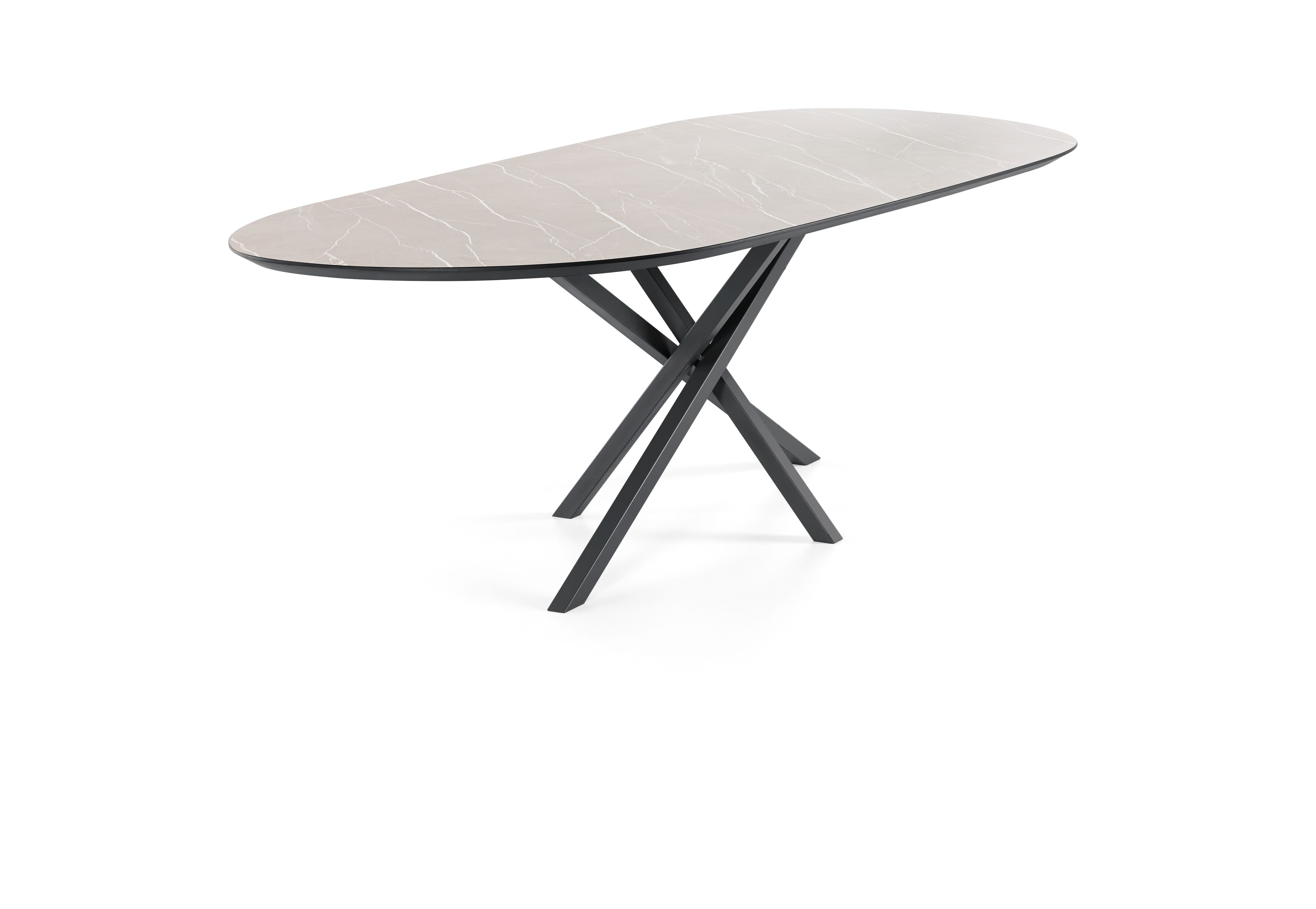 Eetkamertafel Lincoln road tafelserie - Kiezel - Nature Smooth Mango Wood | Black Metal - Baenks