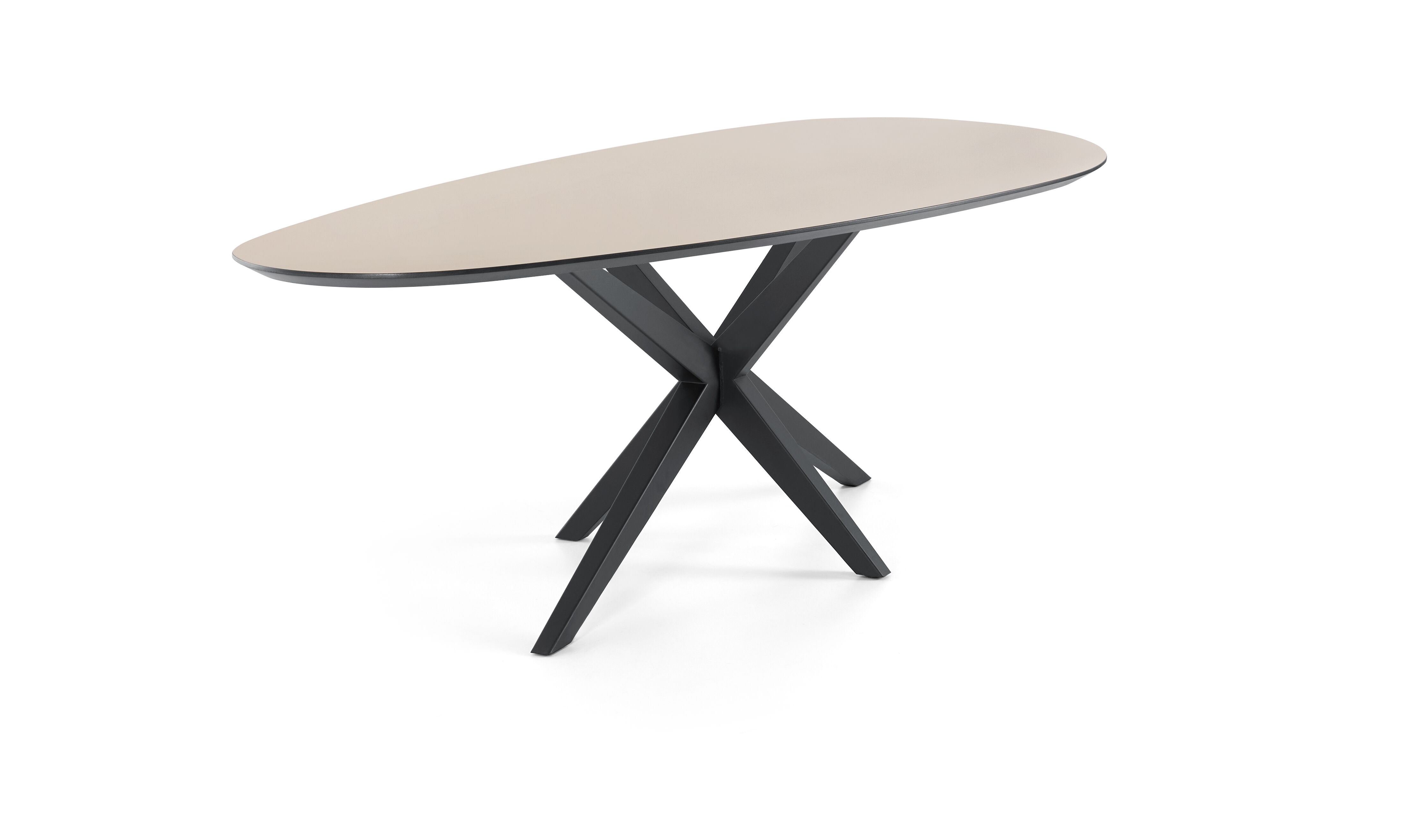 Eetkamertafel Montavilla tafelserie - Beige - Nature Smooth Mango Wood | Black Metal - Baenks