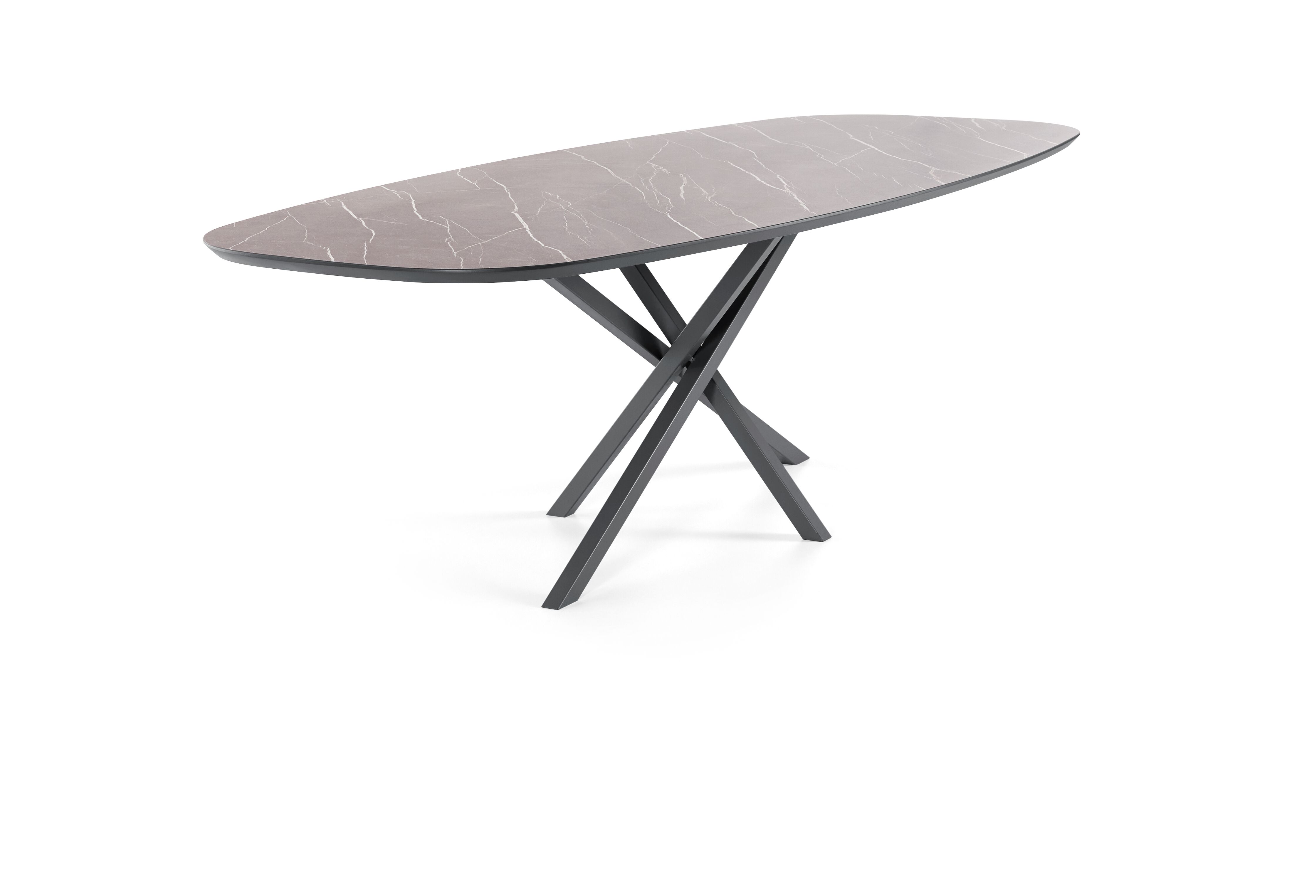 Eetkamertafel Arlington tafelserie - Donkergrijs - Nature Smooth Mango Wood | Black Metal - Baenks