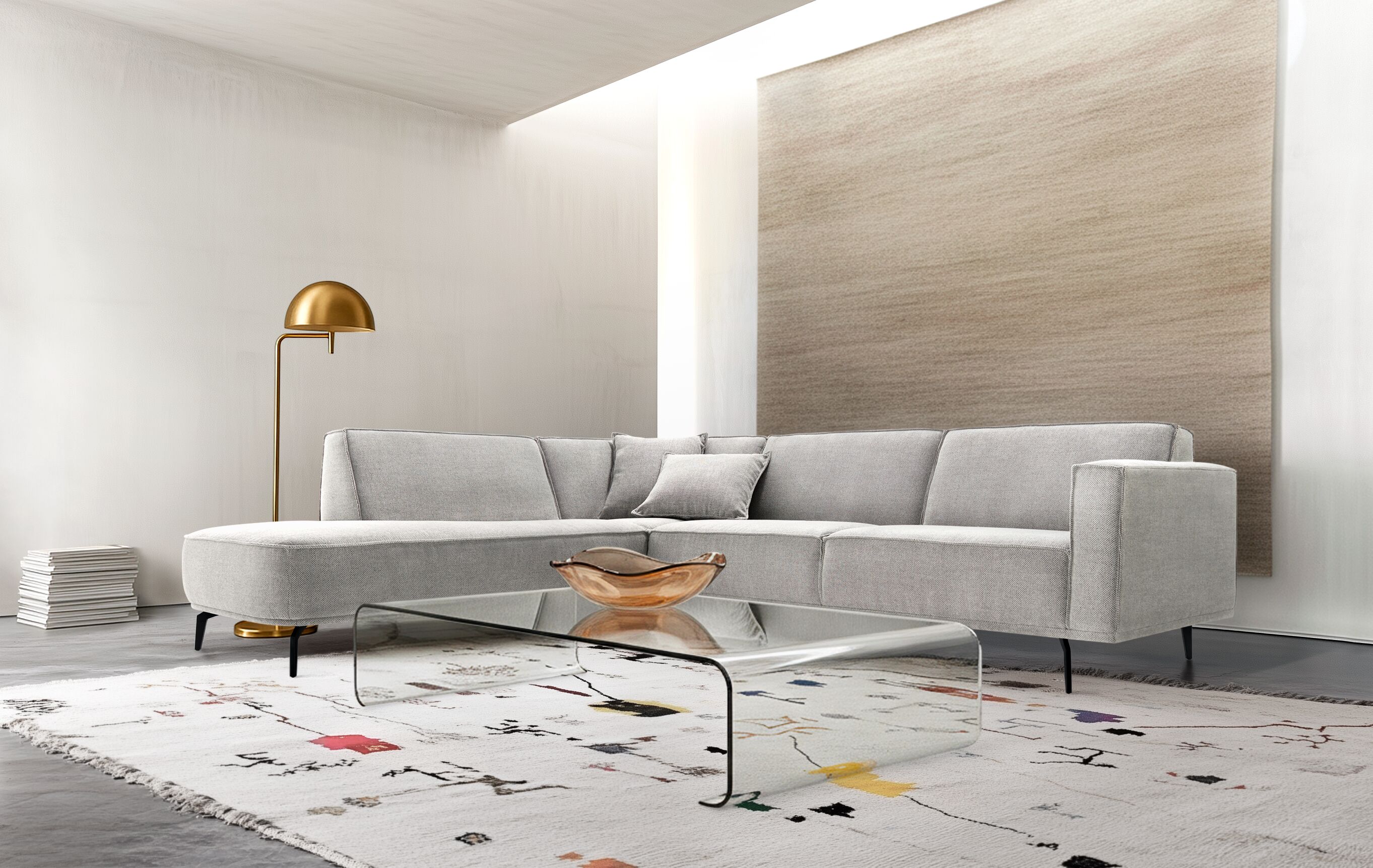Bank Enzo hoekbank - Grey - - Baenks
