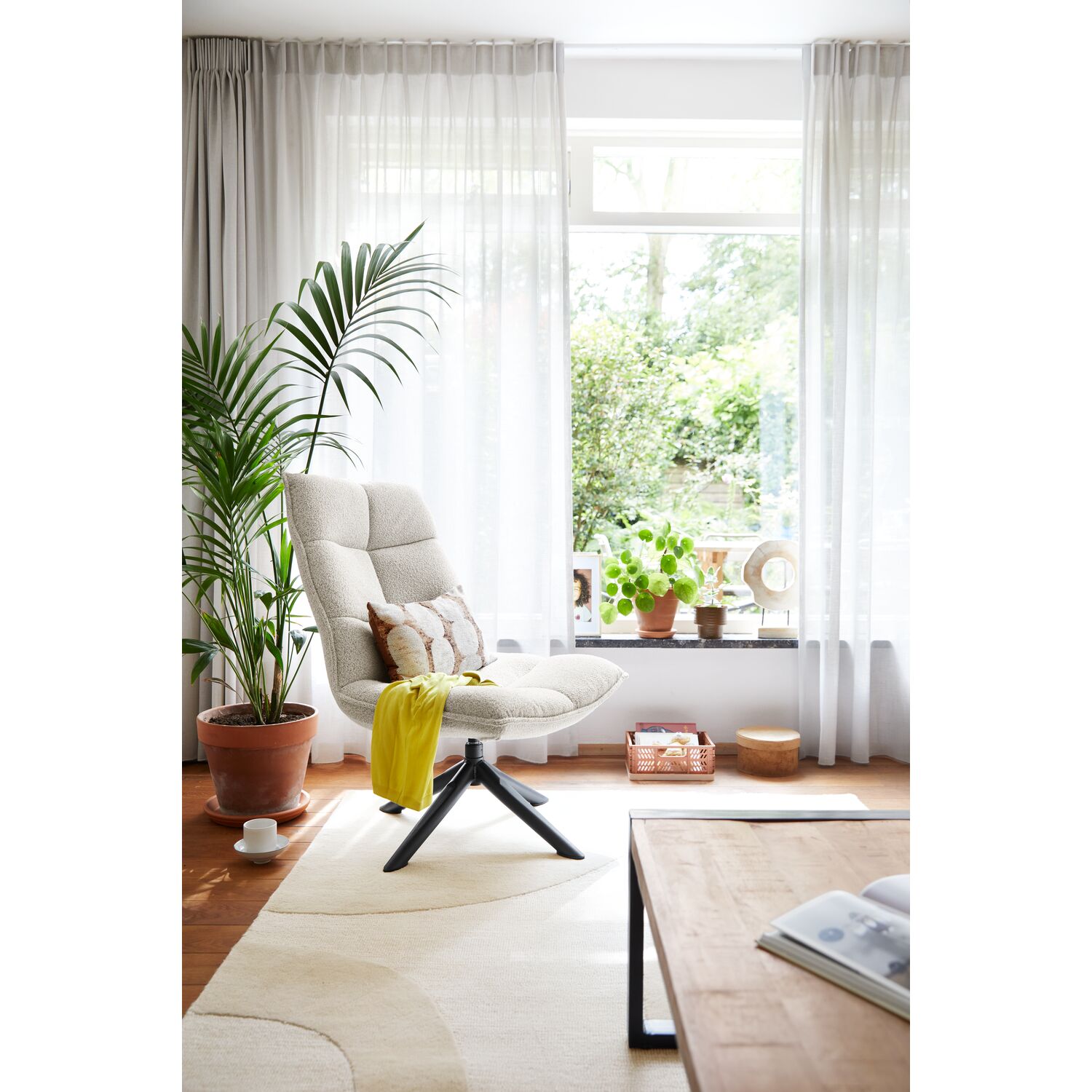 Fauteuil Calpe draaifauteuil - Zonder armleuning - Beige - 2647 - Profijt Meubel