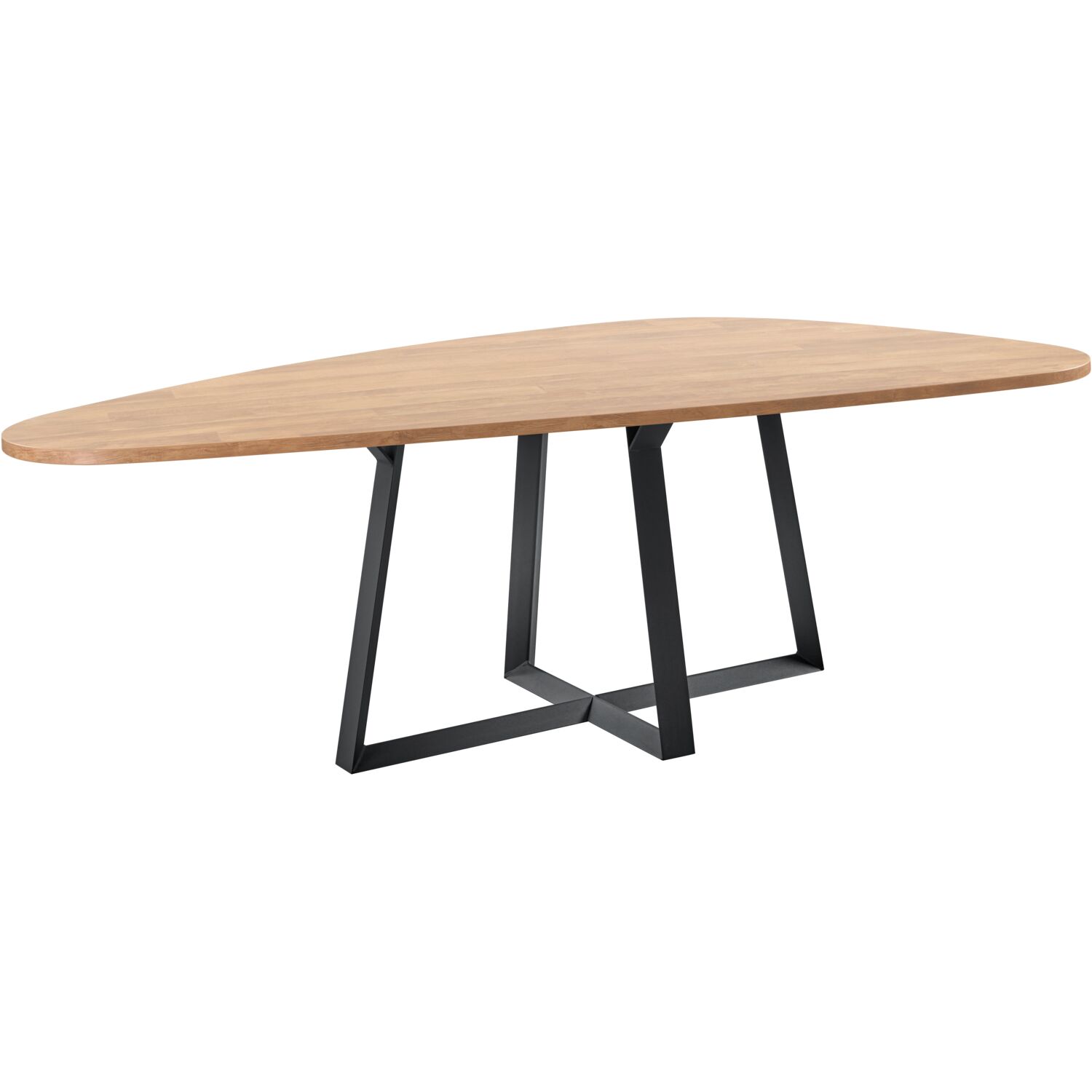 Eetkamertafel Tafelconcept - Brushed Walnut - Naturel Royal Boucle | Zwart Metaal - Profijt Meubel