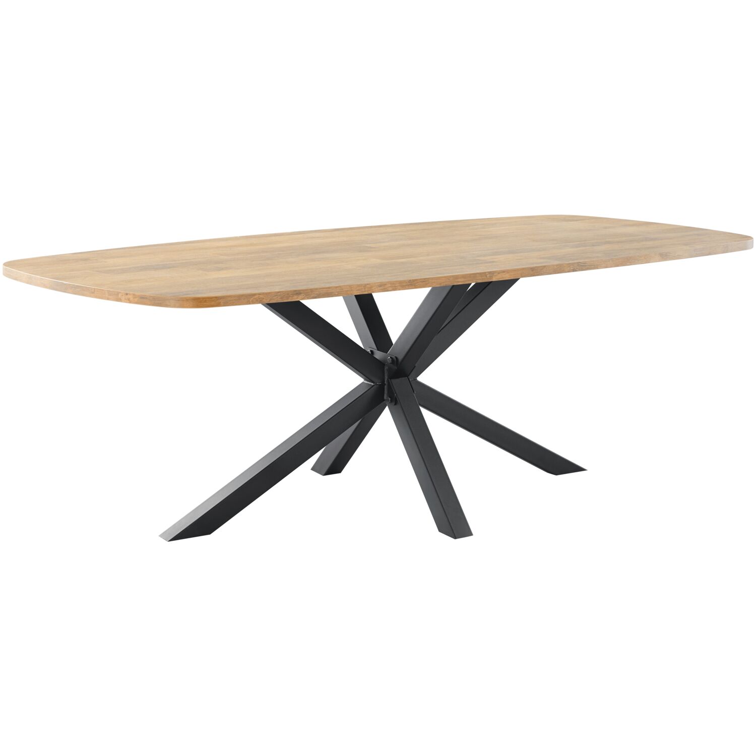 Eetkamertafel Tafelconcept - Brushed Walnut - Naturel Royal Boucle | Zwart Metaal - Profijt Meubel