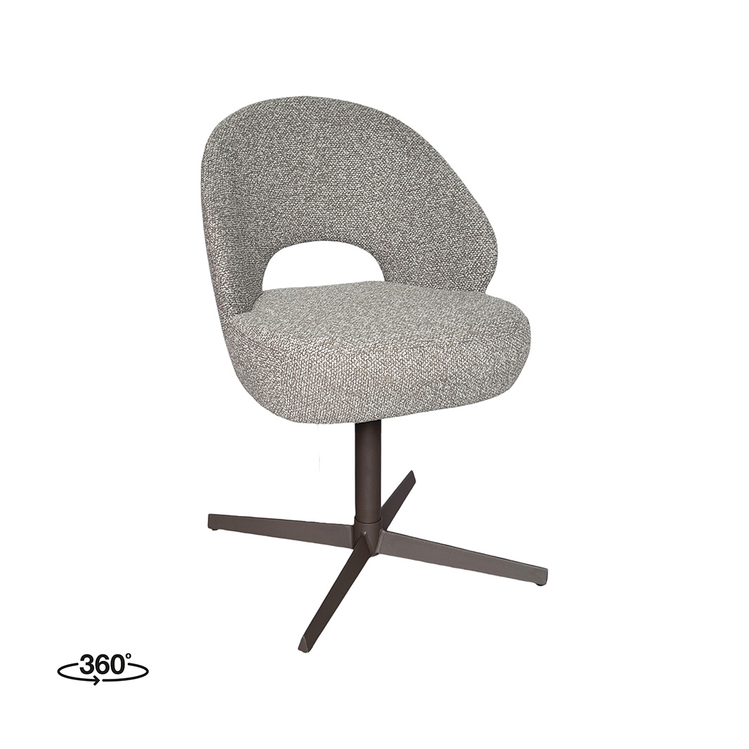 Eetkamerstoel Saint Tropez - Zonder armleuning - Mushroom - Boucle - LABEL51