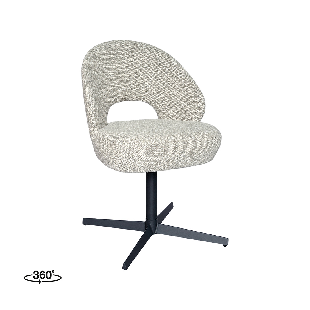 Eetkamerstoel Saint Tropez - Zonder armleuning - Naturel Beige - Boucle - LABEL51