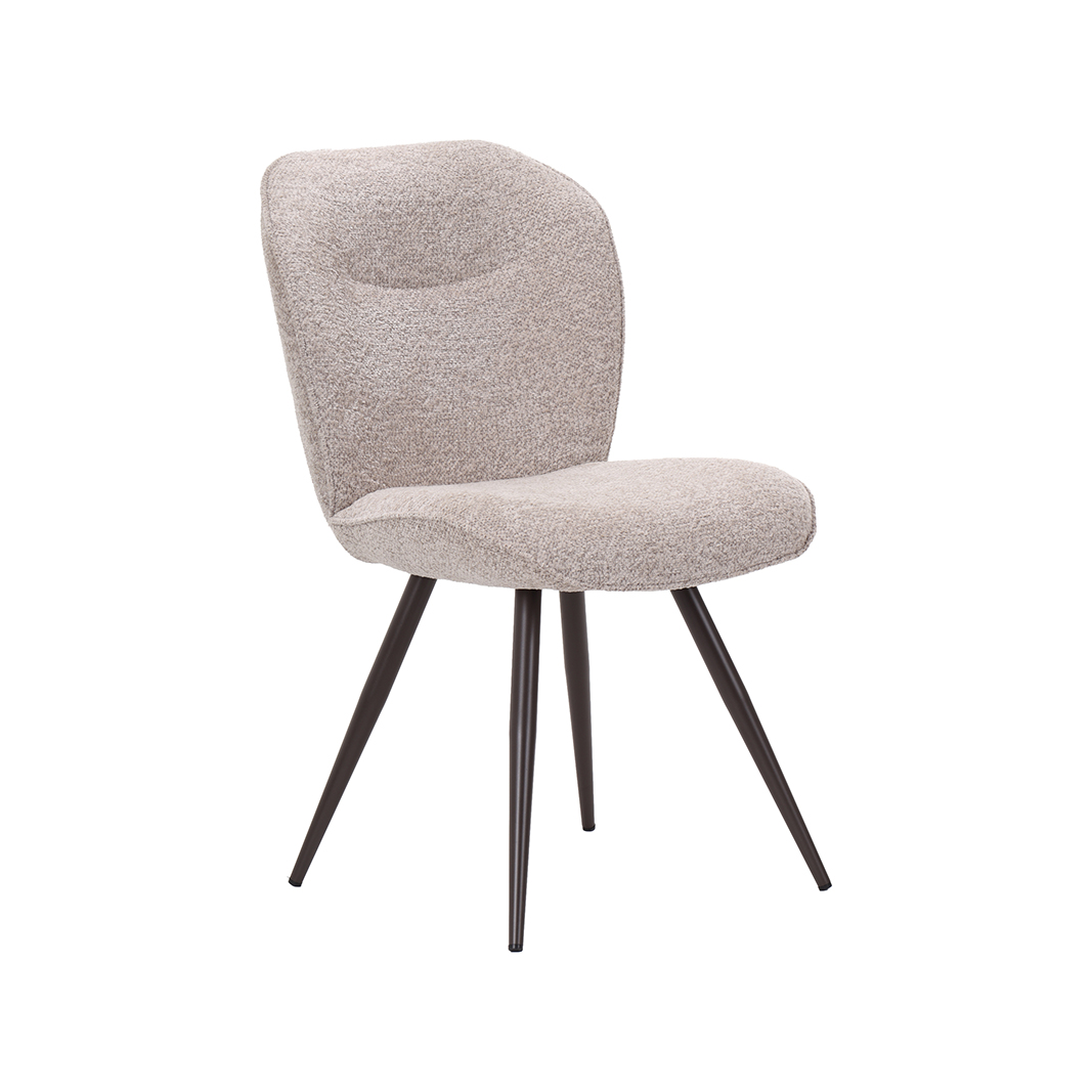 Eetkamerstoel Awesome - Zonder armleuning - Beige - Geweven - LABEL51
