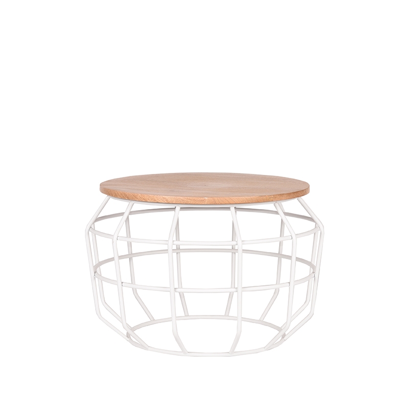 Bijzettafel Pixel - L - Wit - Metaal - Industrieel - LABEL51