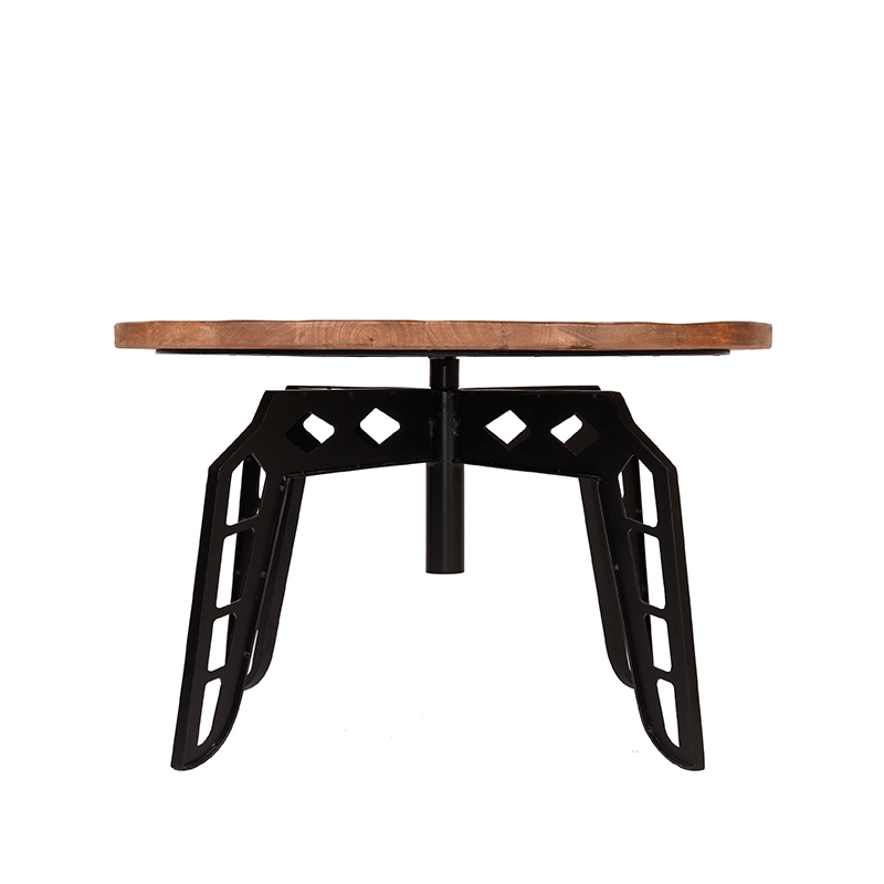 Salontafel Pebble - 80 cm - Rond - Rough - Mangohout - Industrieel - LABEL51