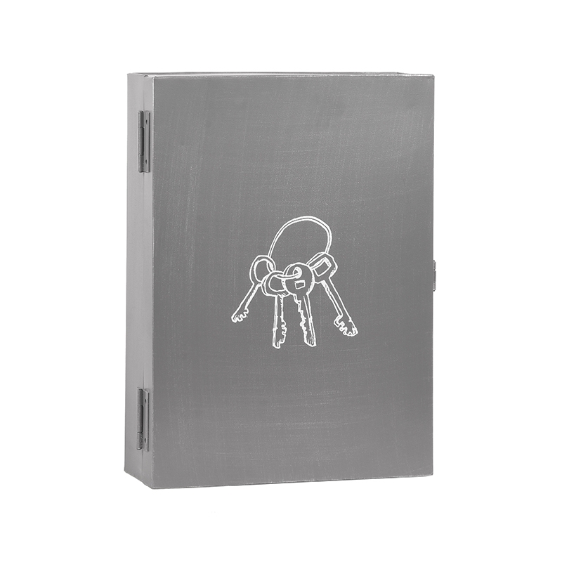 Wanddecoratie Sleutelkastje - Antiek Grijs - Metaal - Industrieel - LABEL51