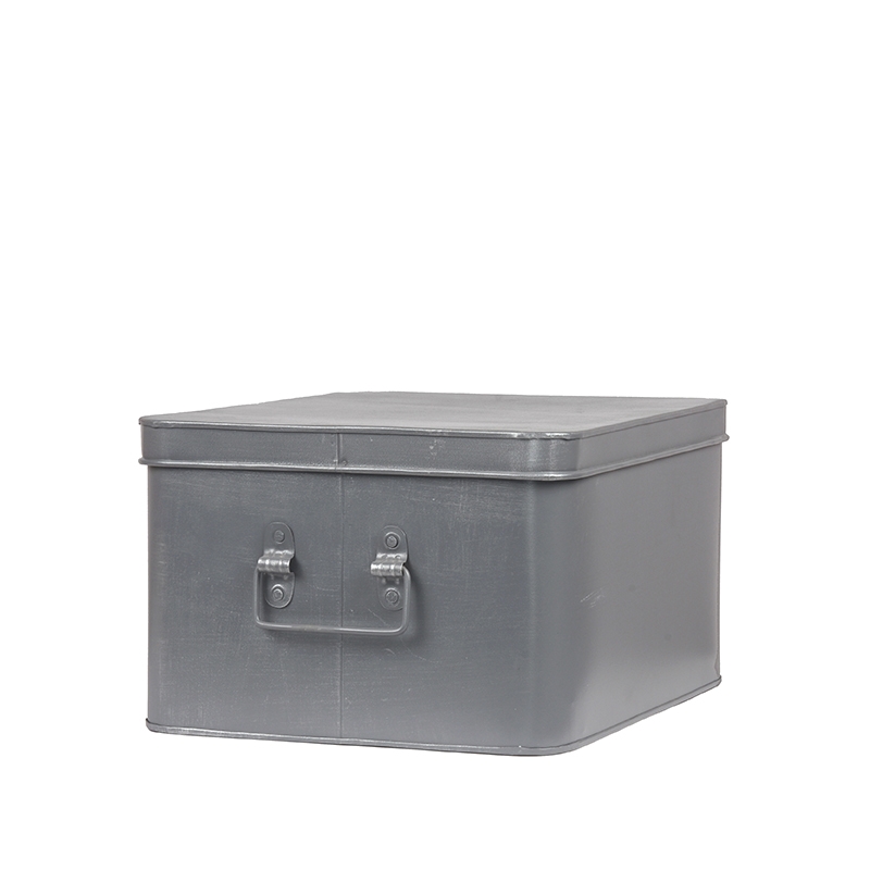 Opbergblik Media Opbergkist - Antiek Grijs - Metaal - Industrieel - LABEL51