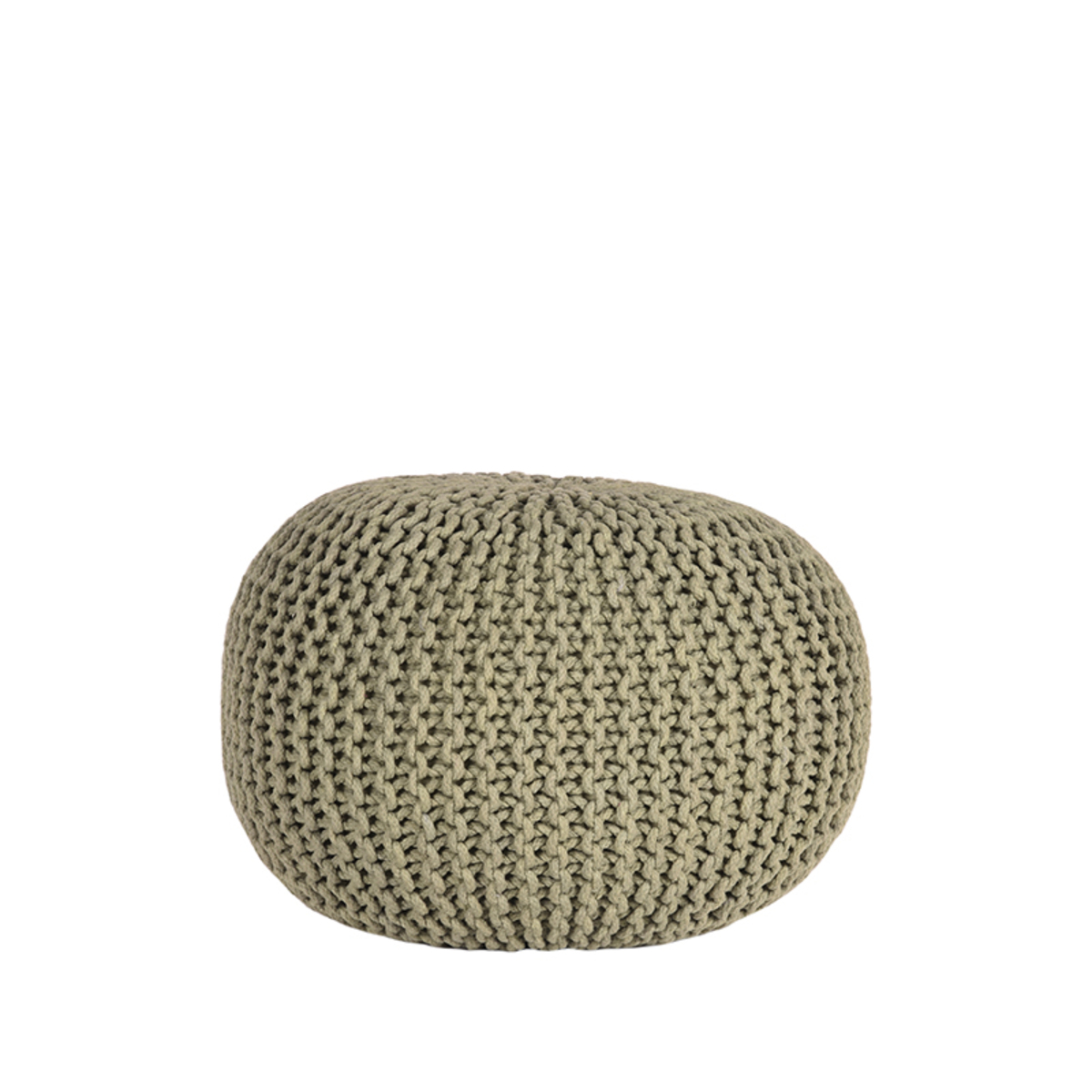 Poef Knitted - Olive - Katoen - Industrieel - LABEL51
