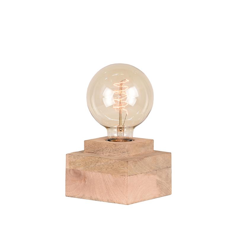 Tafellamp Block - Rough - Mangohout - One Size - Industrieel - LABEL51