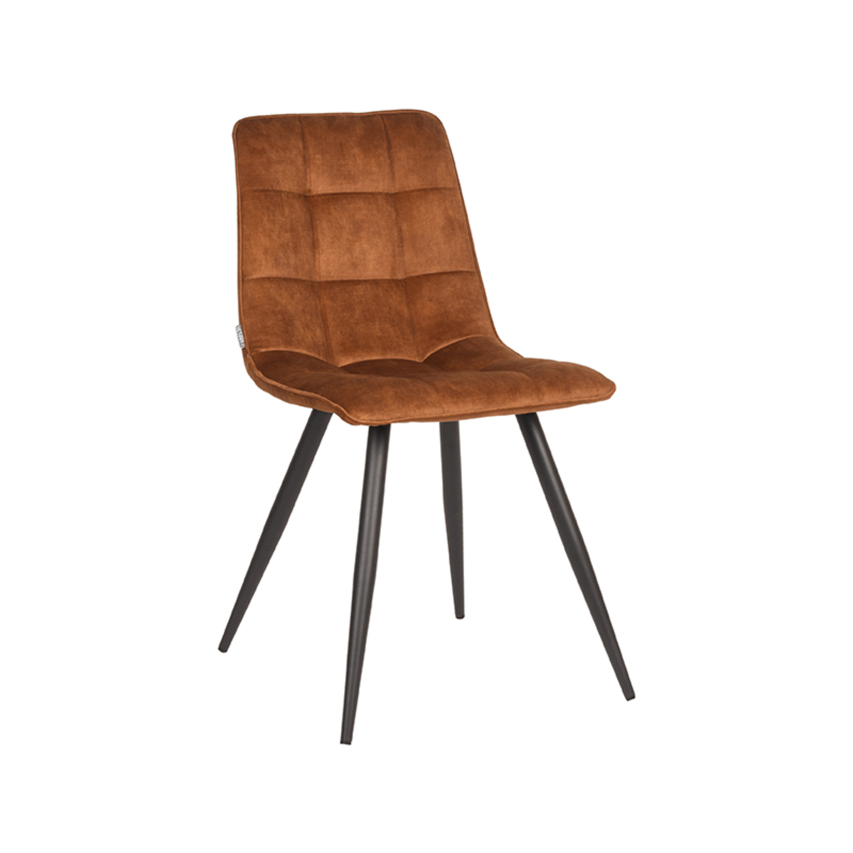 Eetkamerstoel Jelt - Zonder armleuning - Oker - Velours - Retro - LABEL51