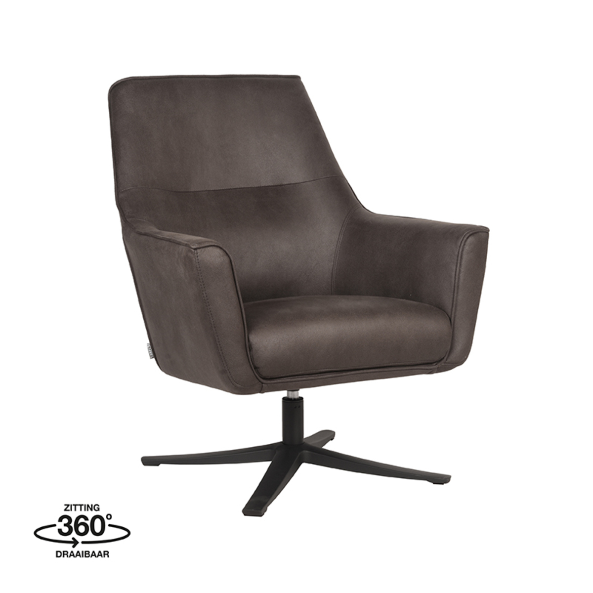 Fauteuil Tod - Armleuning - Antraciet - Microvezel - Industrieel - LABEL51