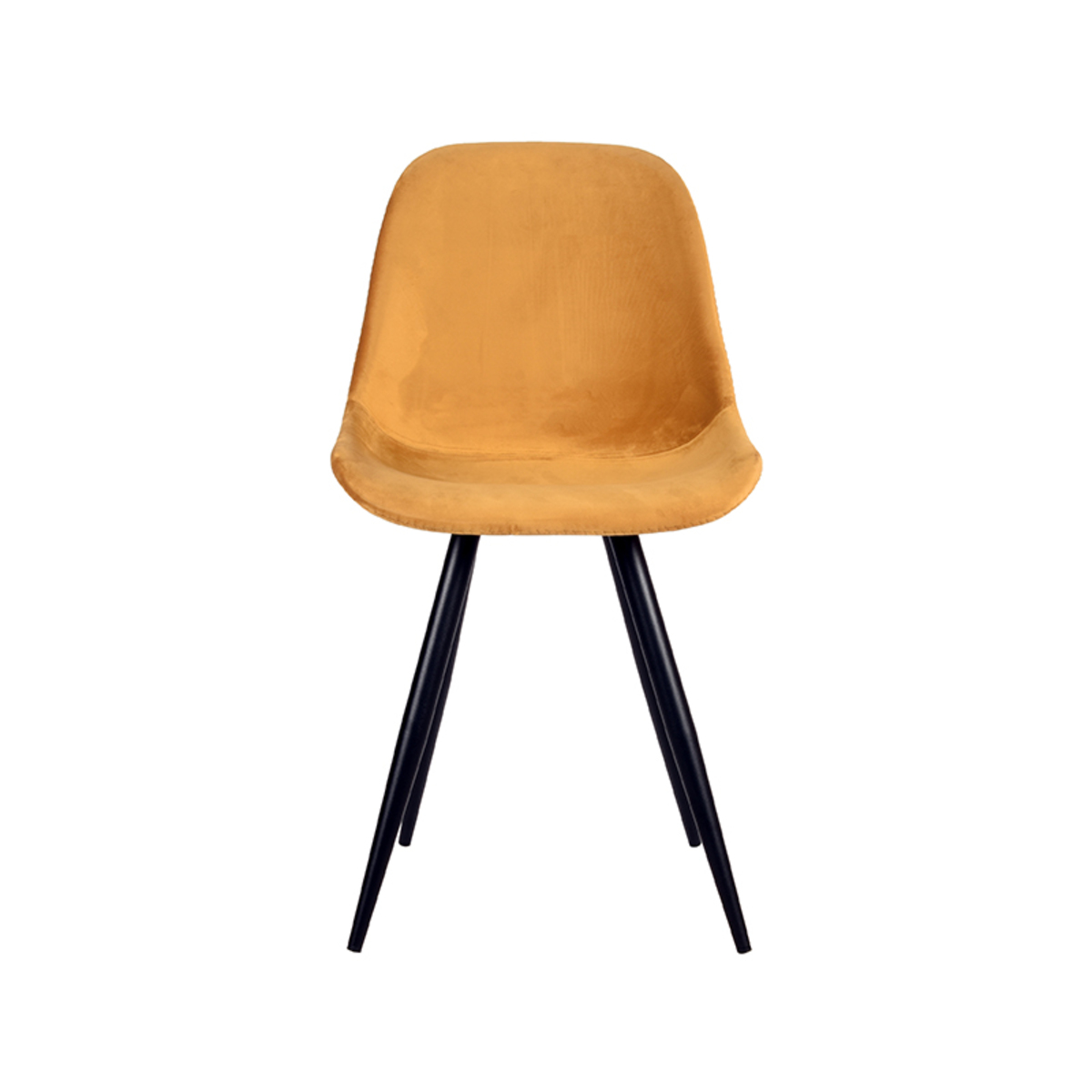 Eetkamerstoel Capri - Kuipstoel - Zonder armleuning - Oker - Fluweel - Retro - LABEL51