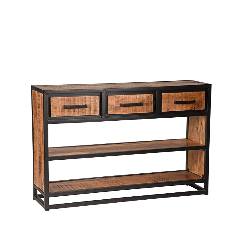 Sidetable Tampa - Rough - Mangohout - Industrieel - LABEL51