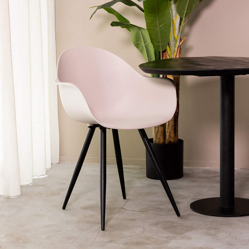 Eetkamerstoel Luca - Kuipstoel - Armleuning - Zand - PP - Landelijk - LABEL51