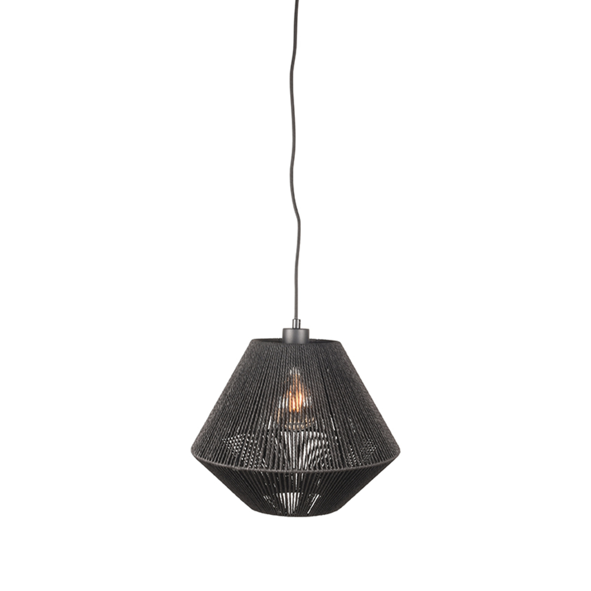 Hanglamp Ibiza - Zwart - Jute - 1-Lichts - Landelijk - LABEL51